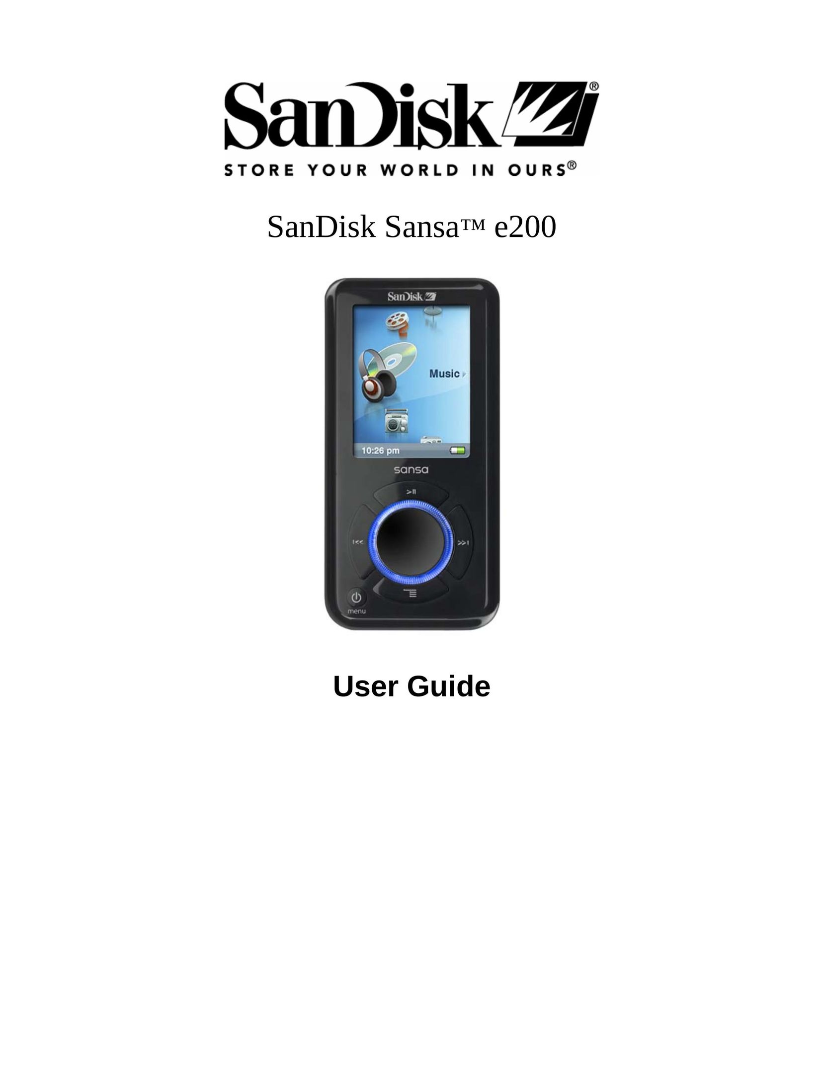 SanDisk Sansa e200 MP3 Player User Manual