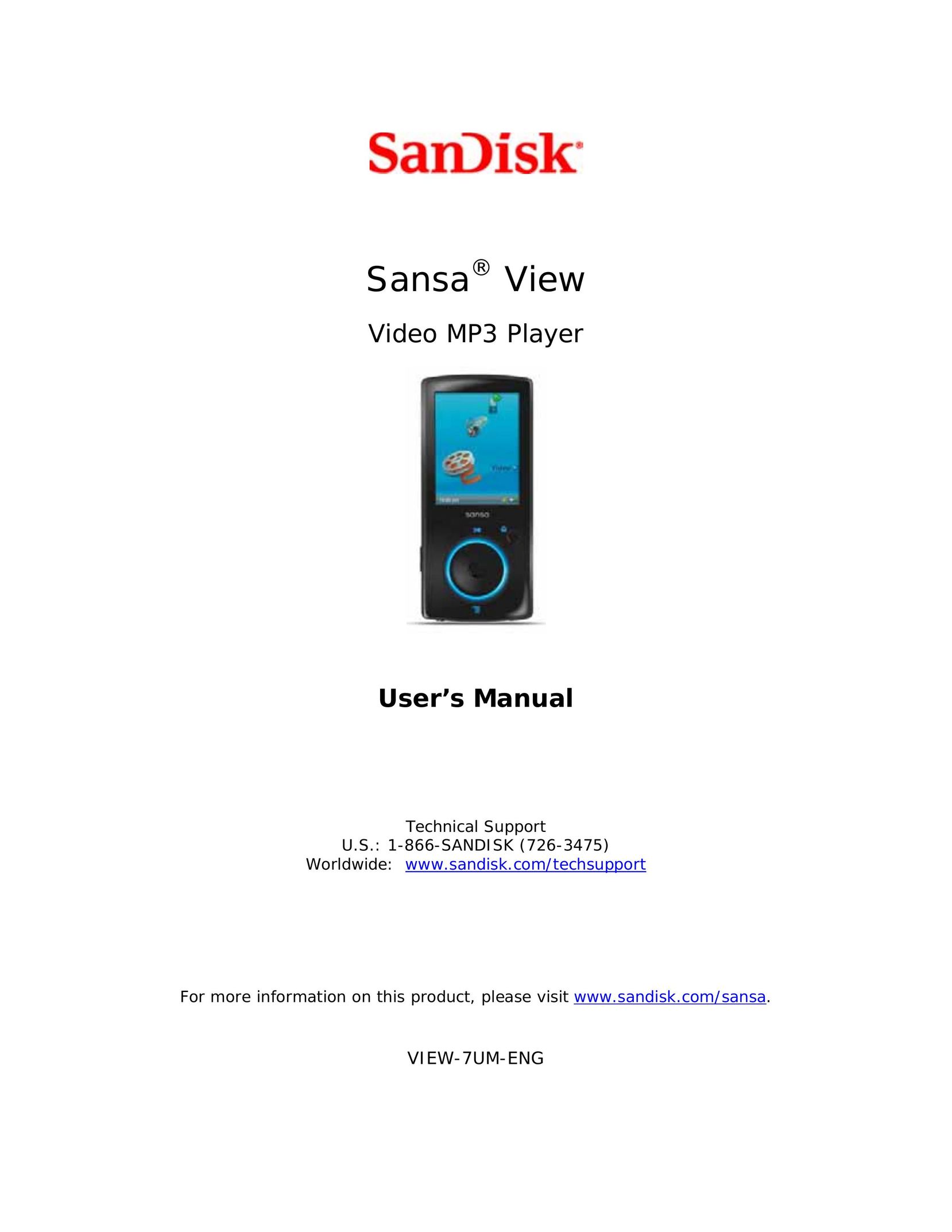 SanDisk VIEW-7UM-ENG MP3 Player User Manual
