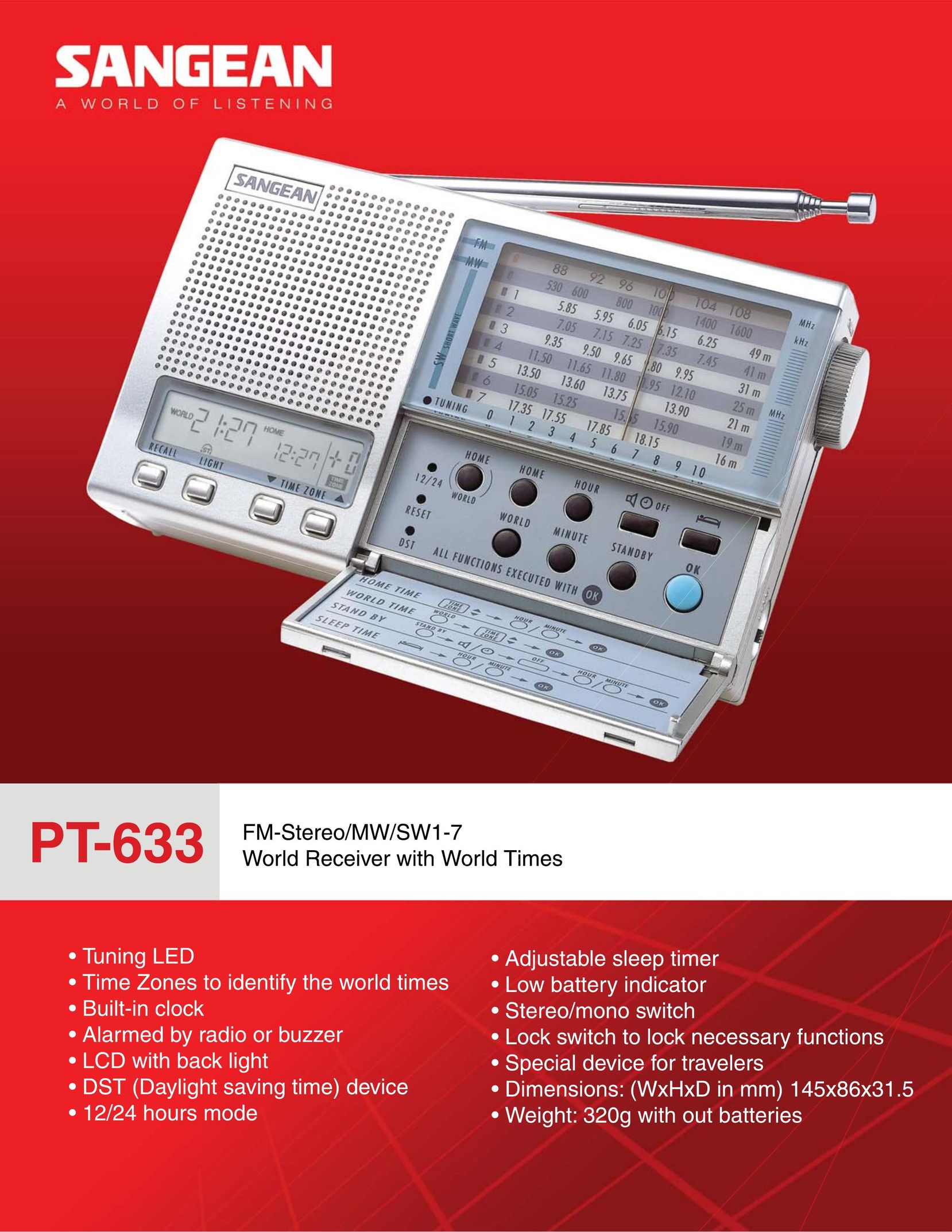 Sangean Electronics PT-633 MP3 Player User Manual