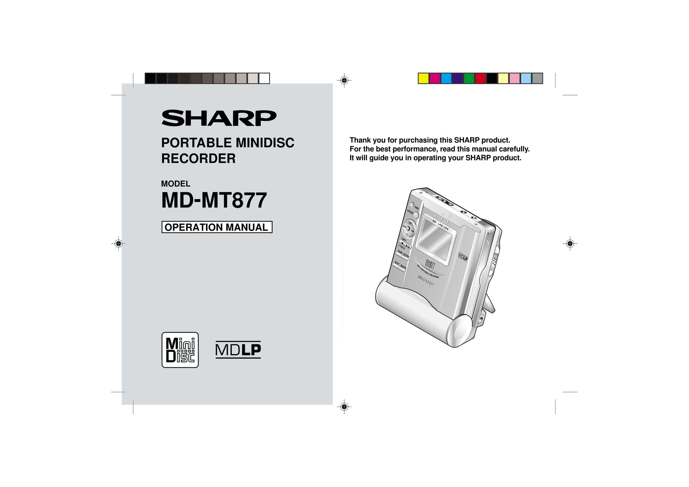 Sharp MD-MT877 MP3 Player User Manual