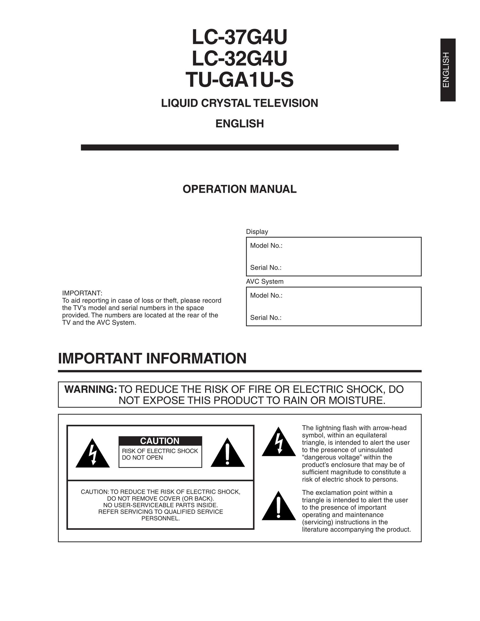 Sharp TU-GA1U-S MP3 Player User Manual
