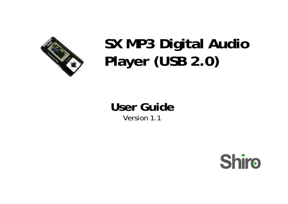 Shiro SX MP3 Player User Manual