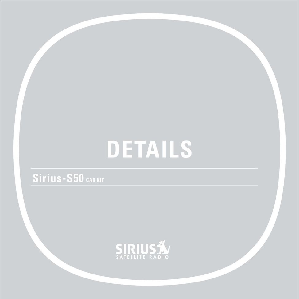 Sirius Satellite Radio S50 MP3 Player User Manual