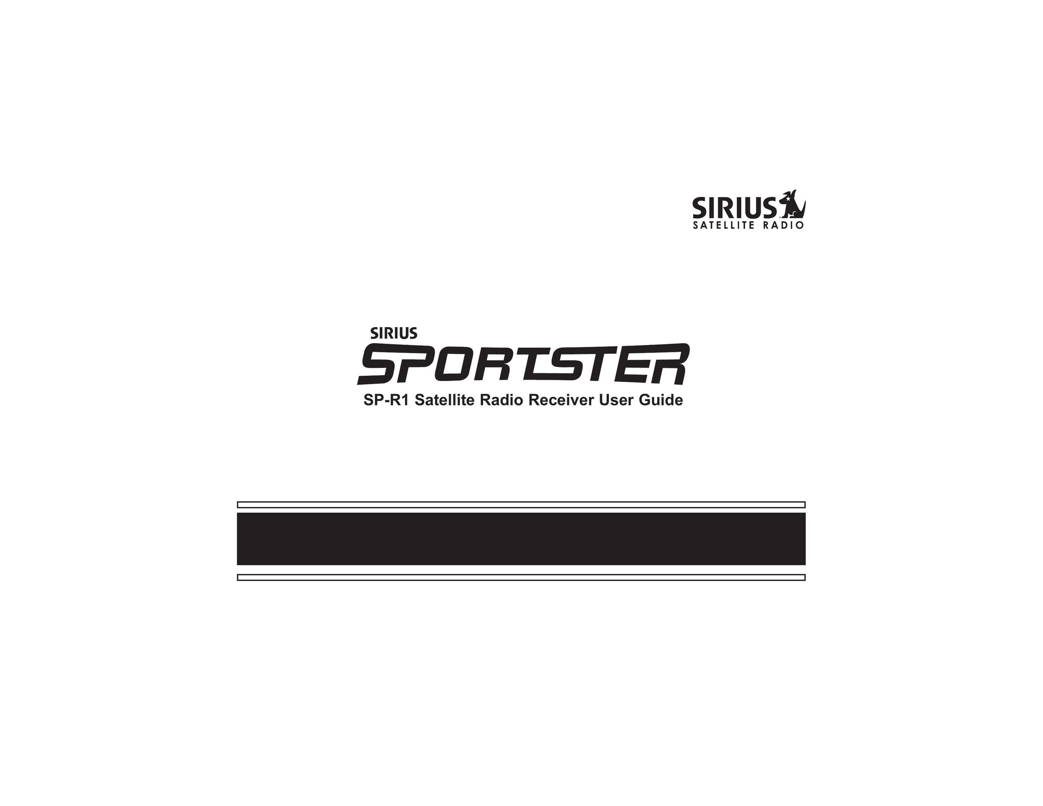 Sirius Satellite Radio SP-R1 MP3 Player User Manual