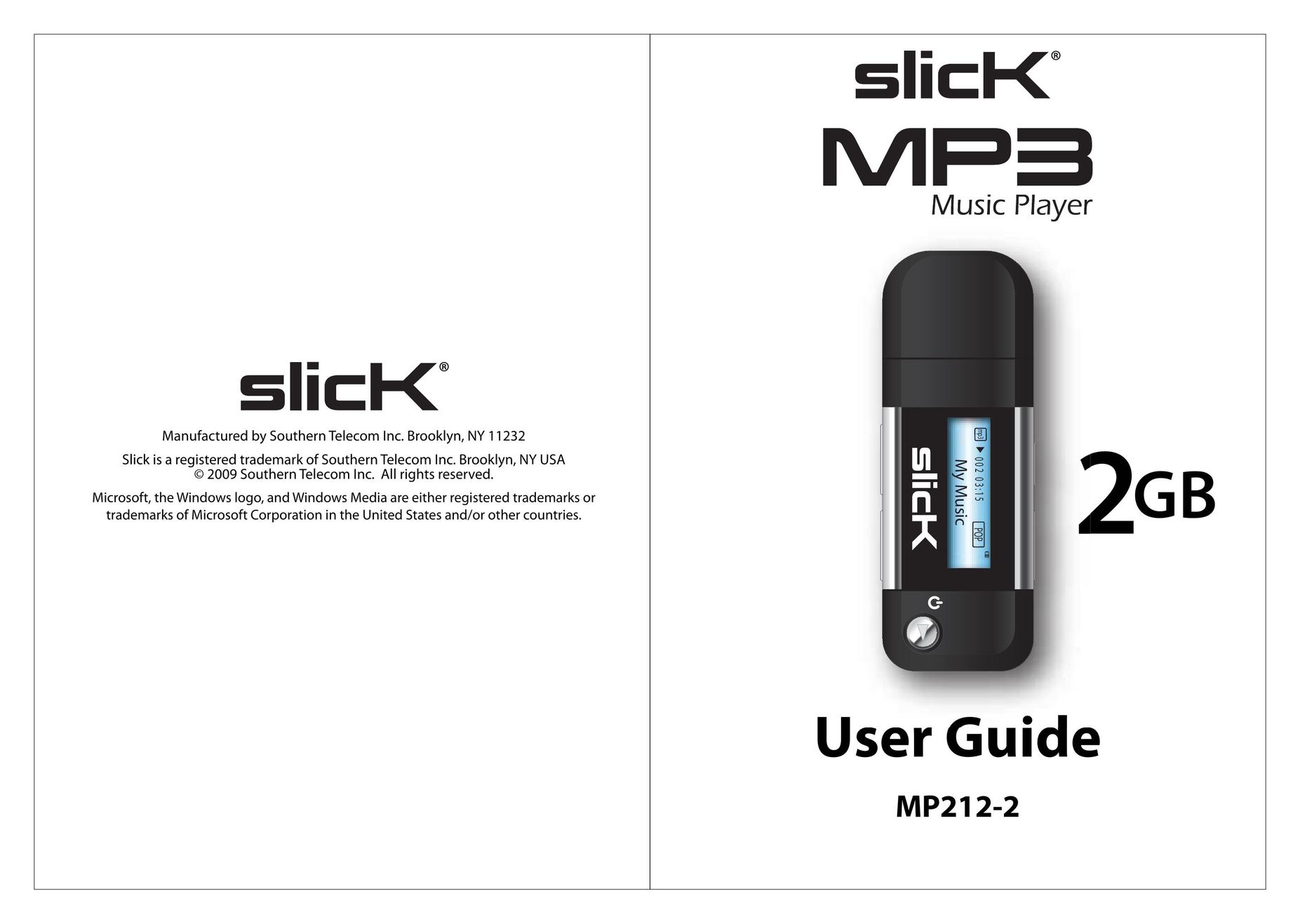 Slick MP212-2 MP3 Player User Manual
