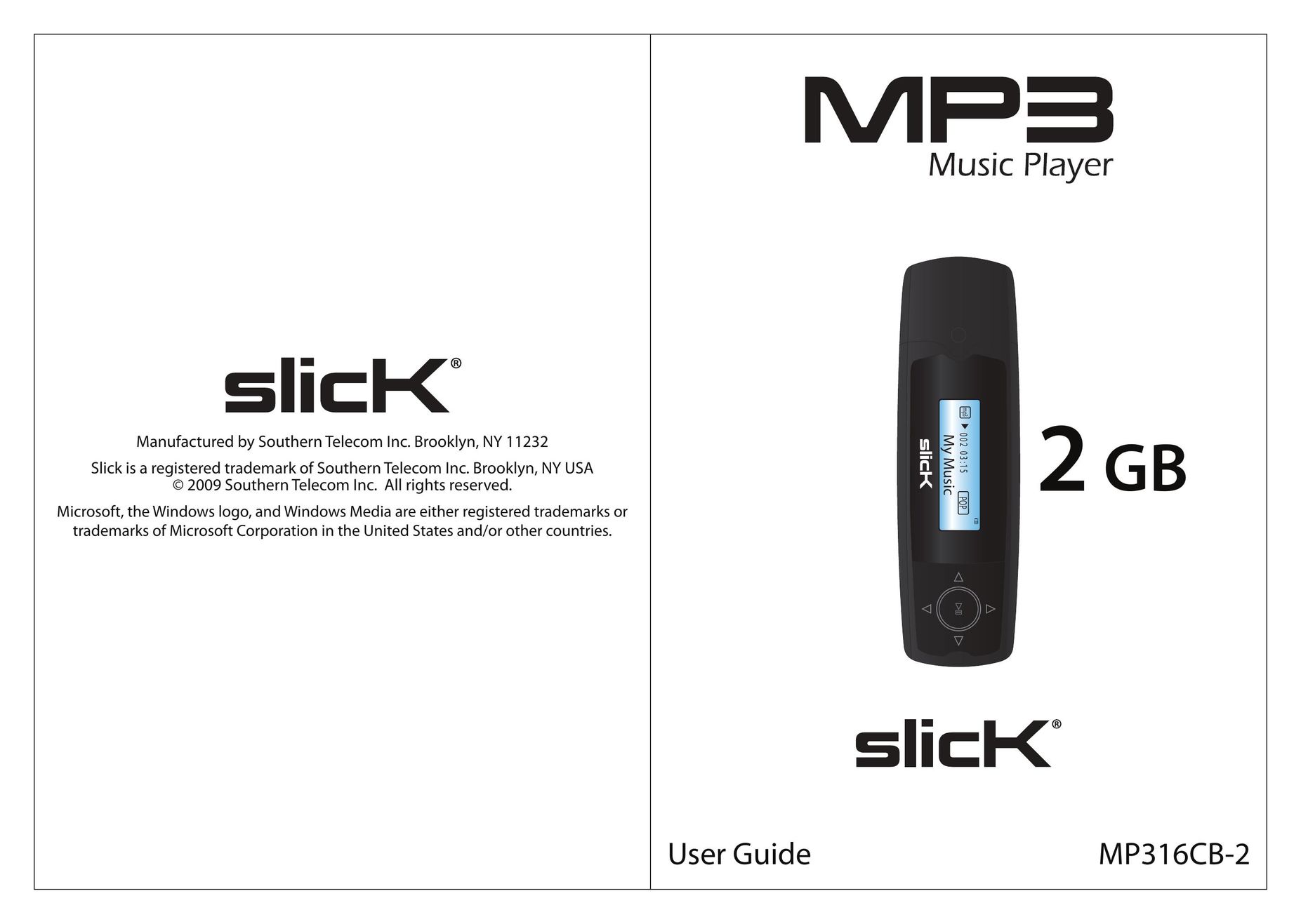 Slick MP316CB-2 MP3 Player User Manual