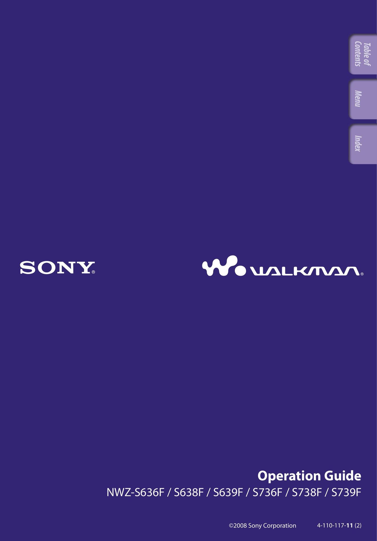 Sony 4-110-117-11 (2) MP3 Player User Manual