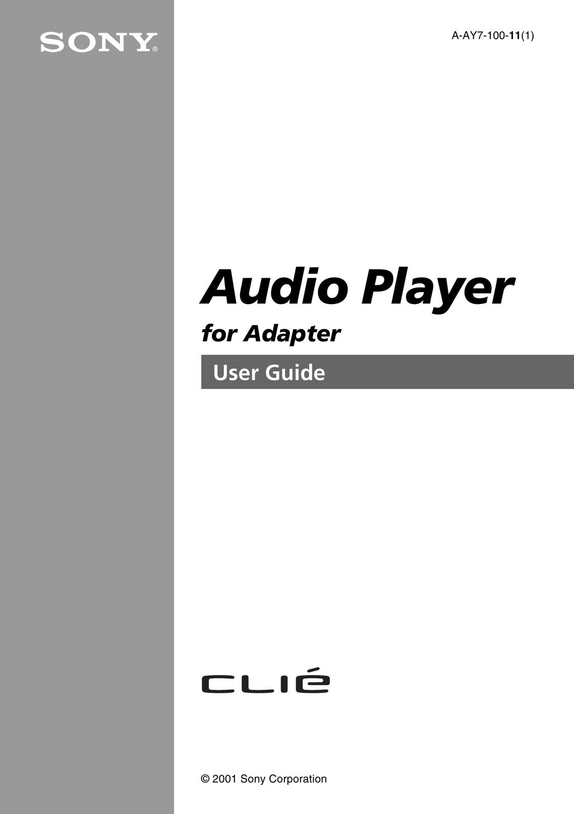 Sony A-AY7-100-11(1) MP3 Player User Manual