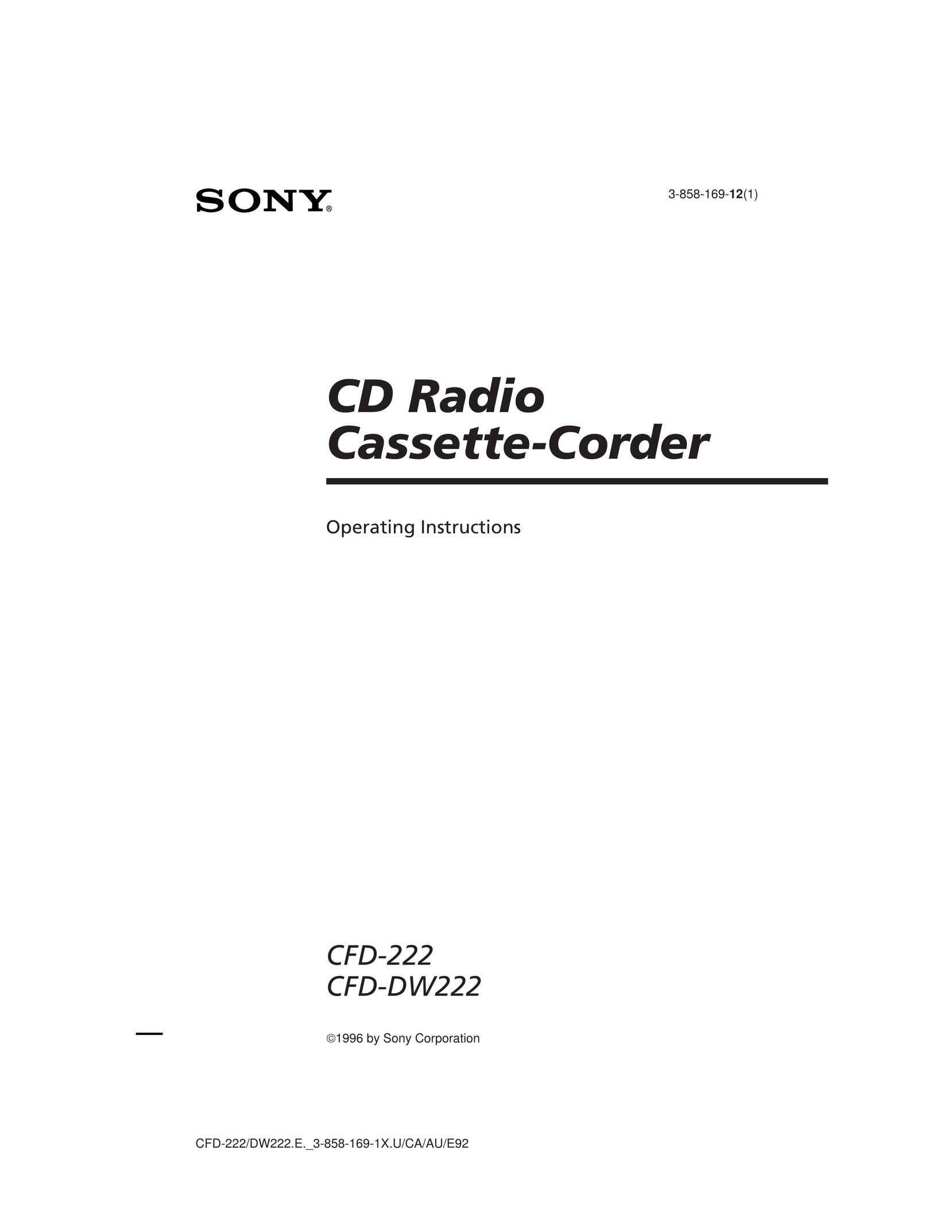 Sony CFD-222 MP3 Player User Manual