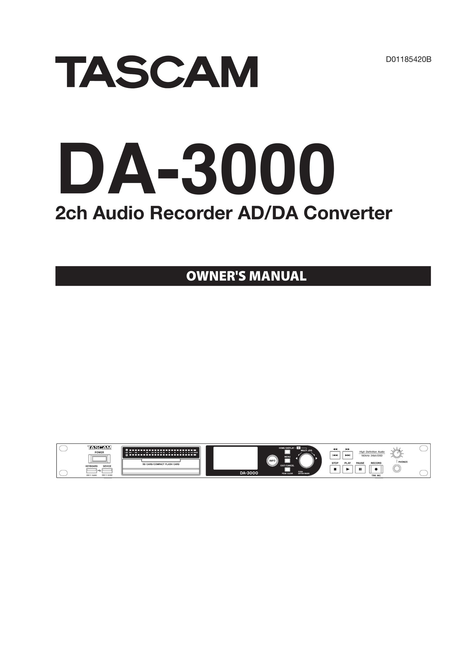 Tascam DA-3000 MP3 Player User Manual