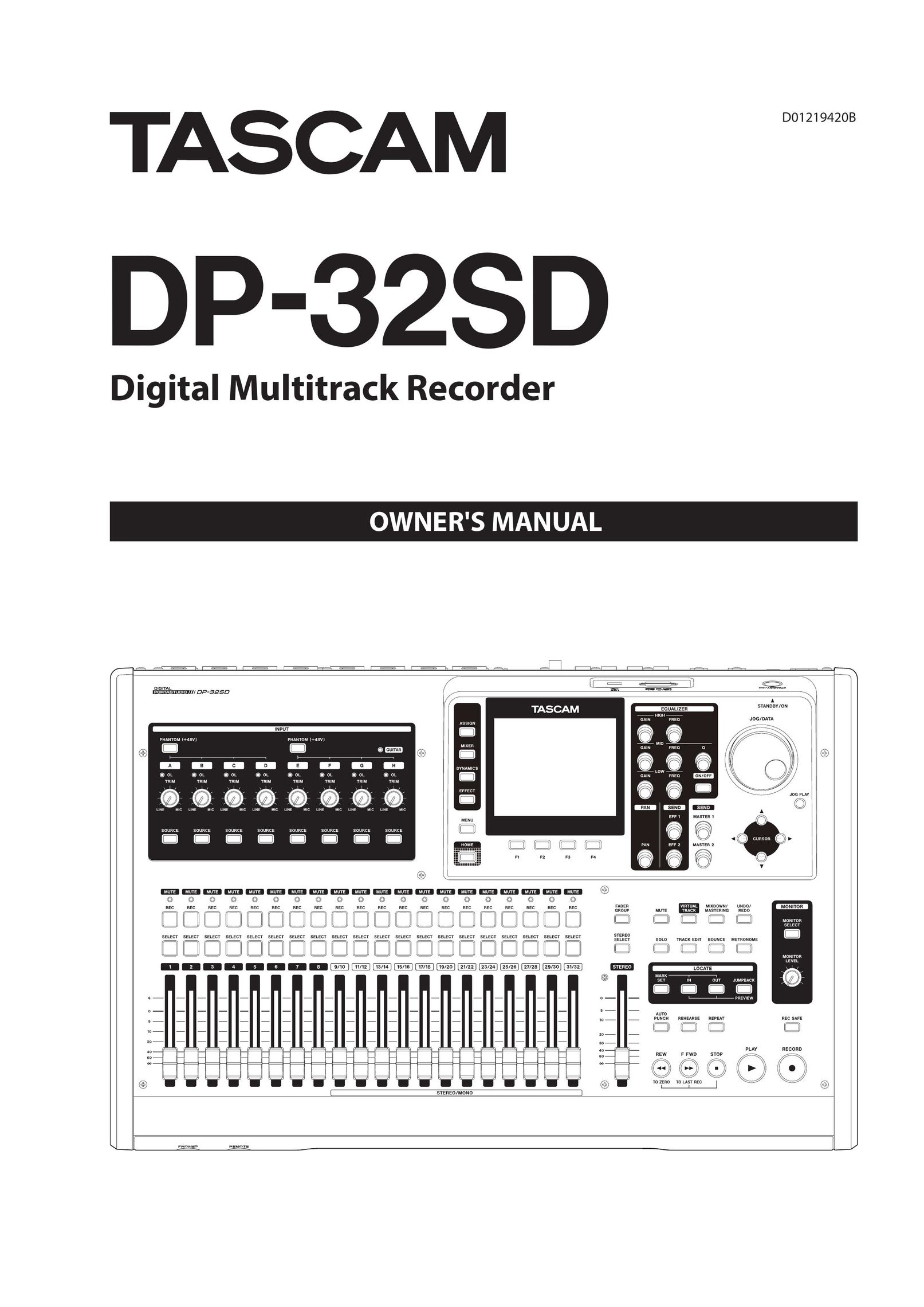 Tascam DP-32SD MP3 Player User Manual