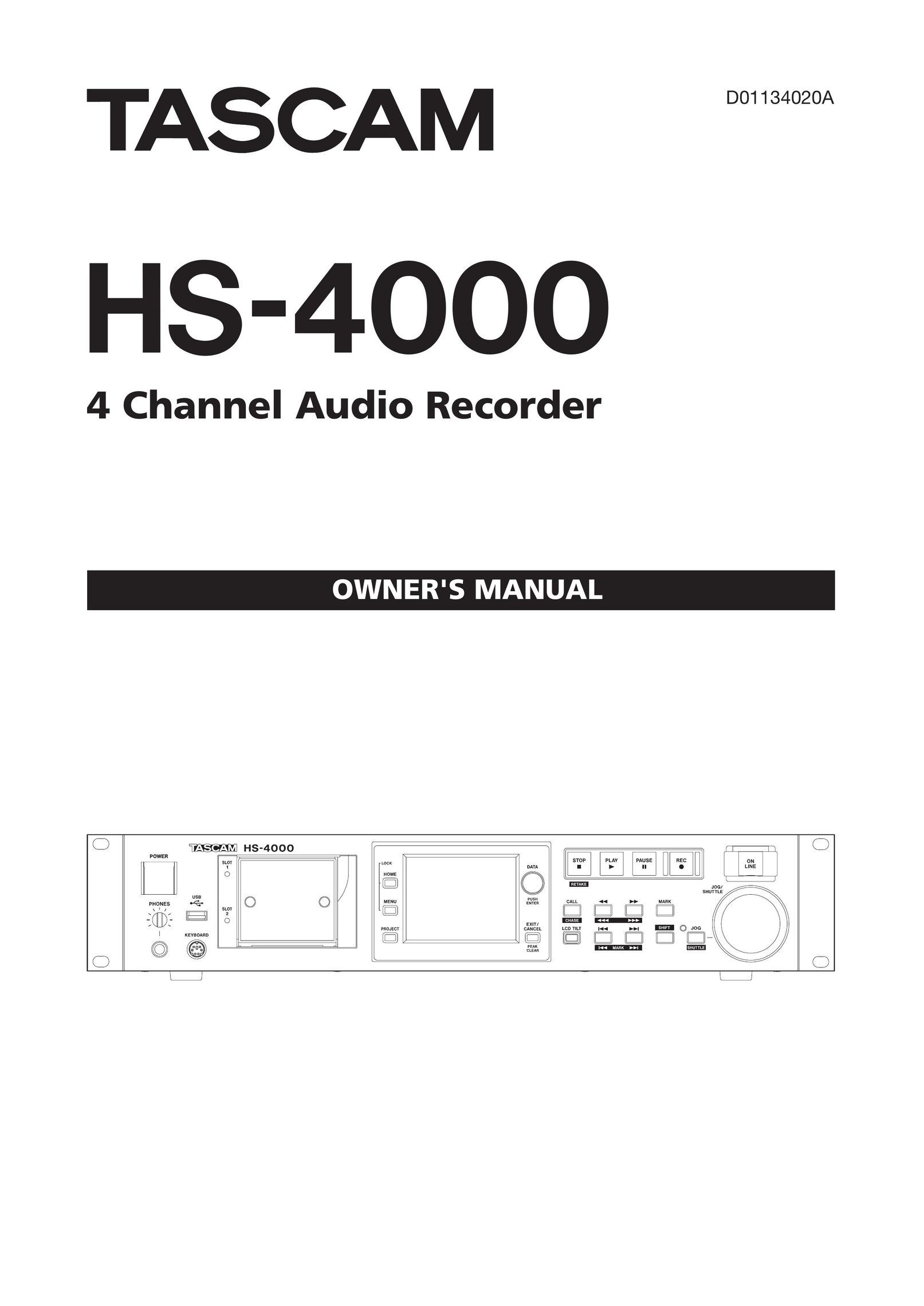 Tascam HS-4000 MP3 Player User Manual