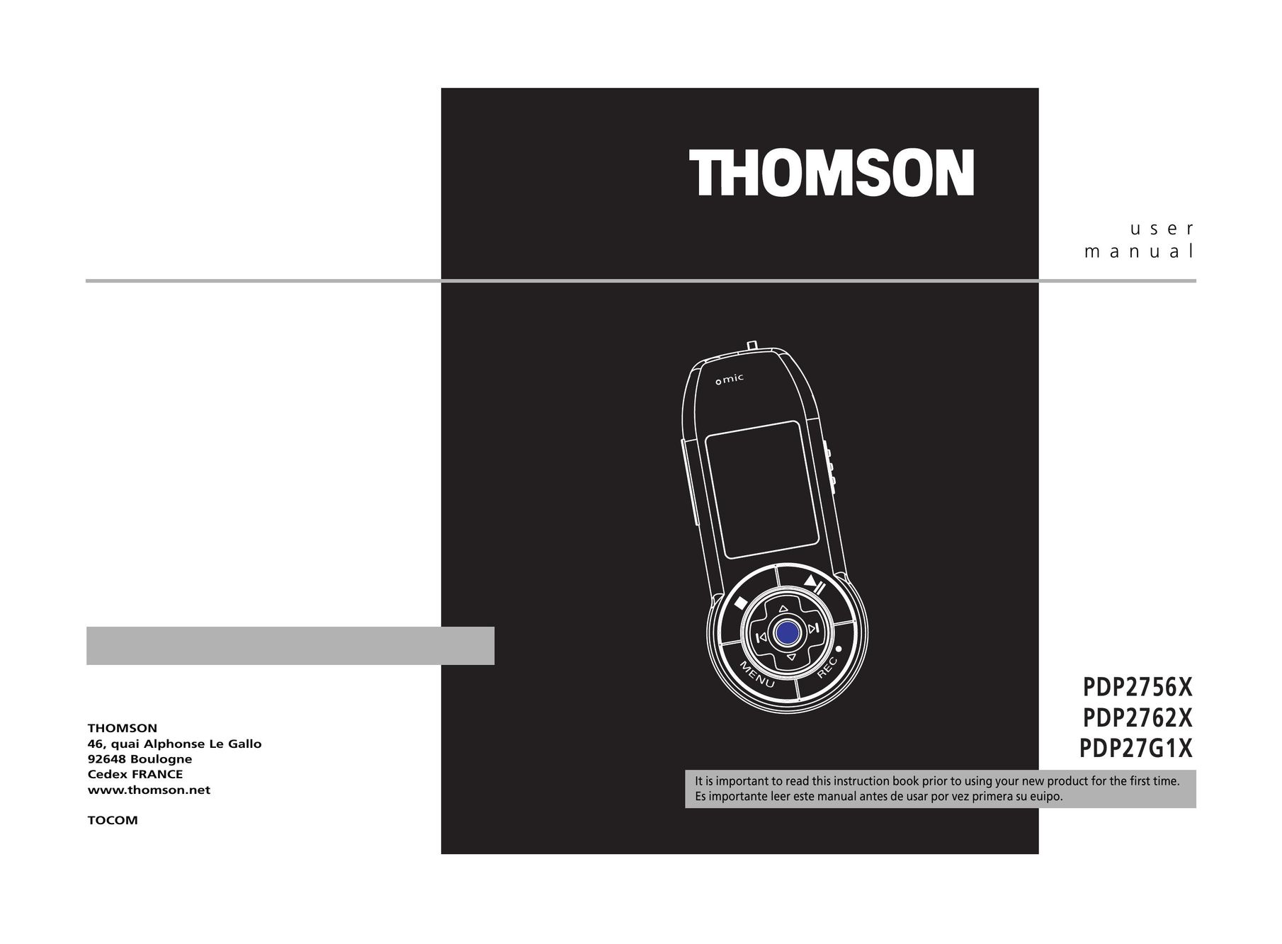 Technicolor - Thomson PDP27G1X MP3 Player User Manual