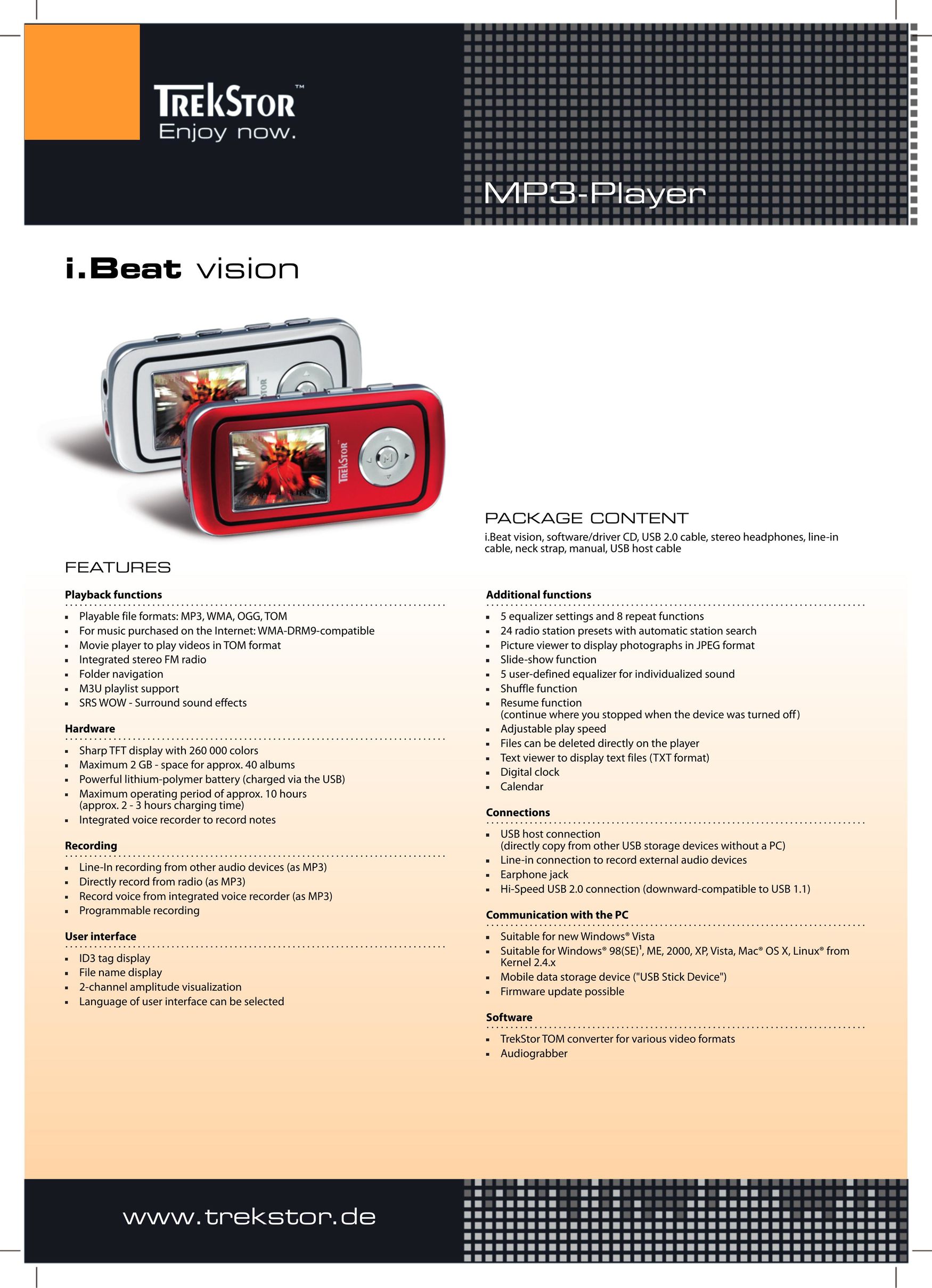 TrekStor i.Beat Vision MP3 Player User Manual