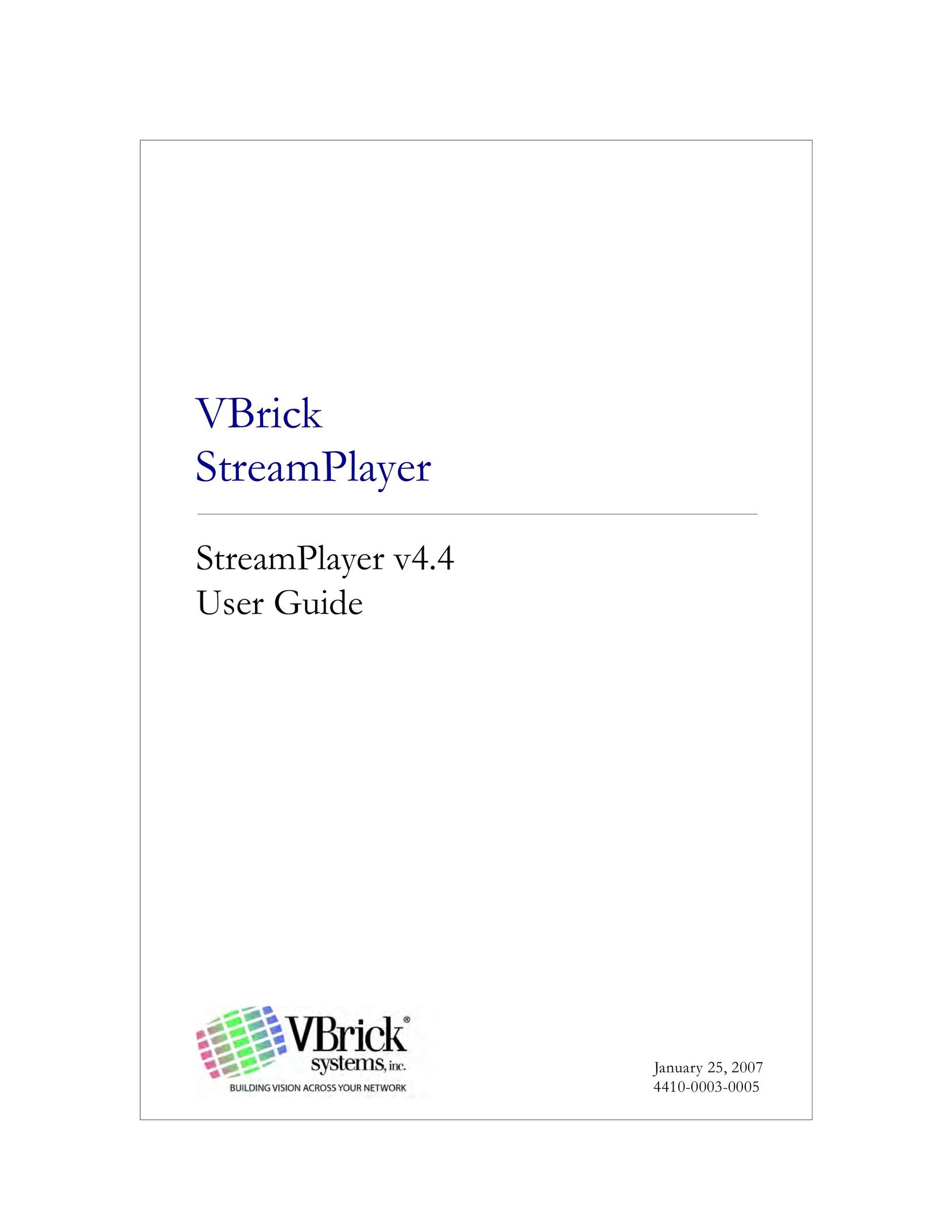 VBrick Systems v4.4 MP3 Player User Manual