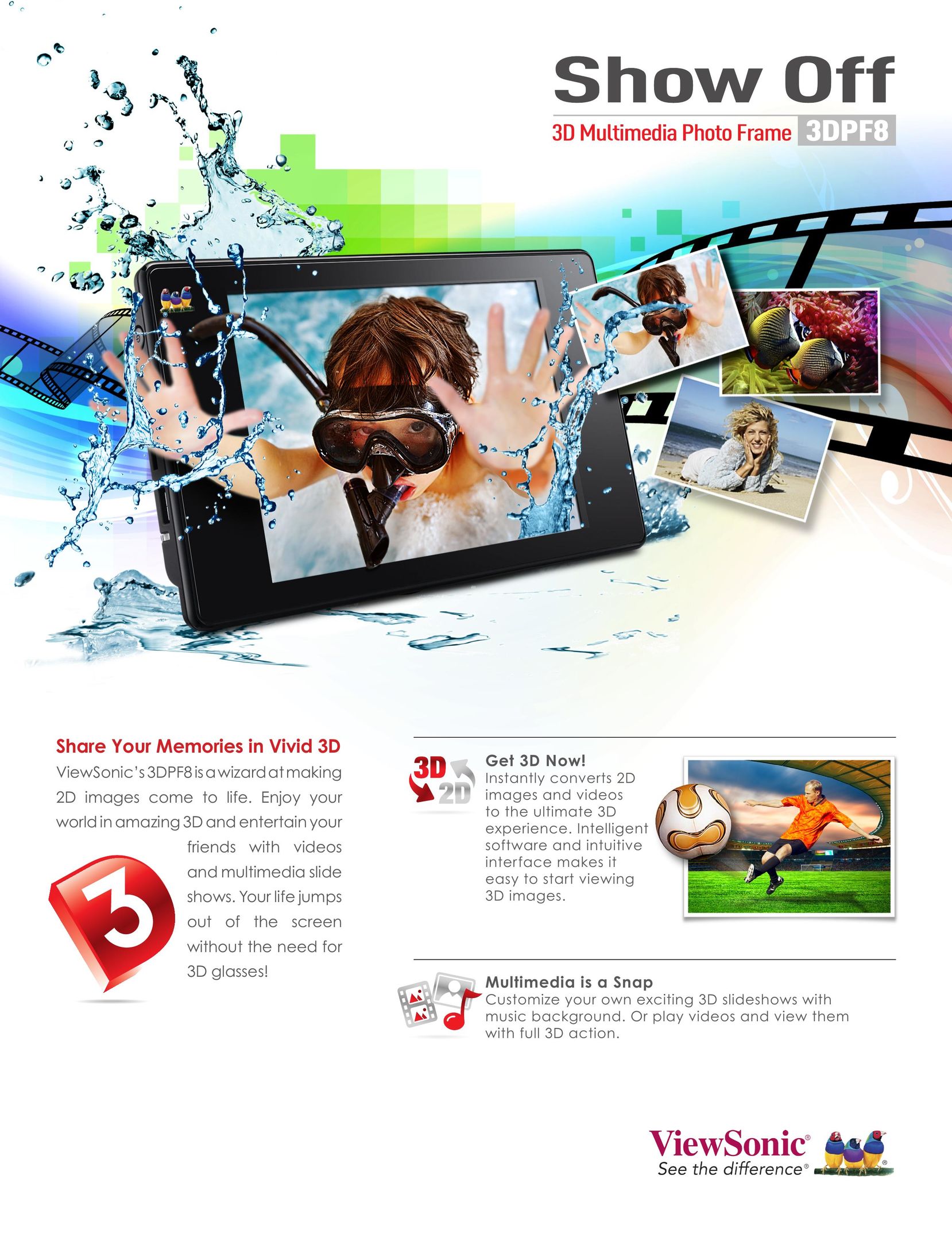 ViewSonic 3DPF8 MP3 Player User Manual