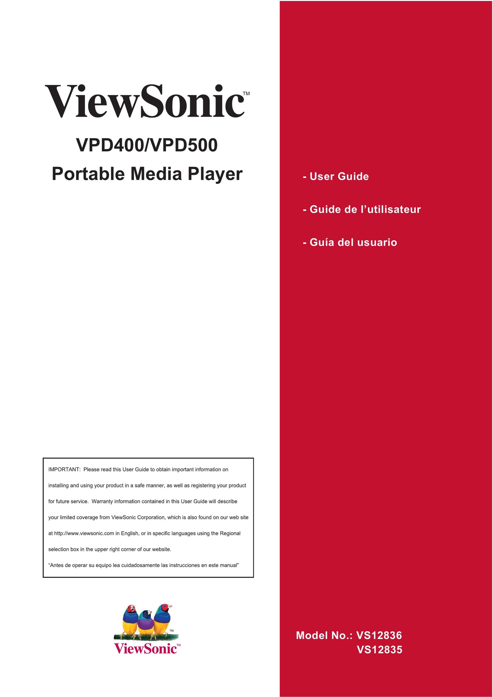 ViewSonic VS12835 MP3 Player User Manual