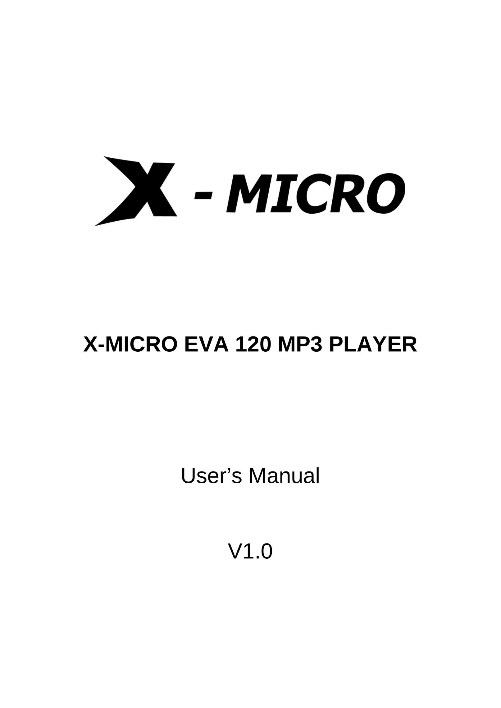 X-Micro Tech. EVA 120 MP3 Player User Manual