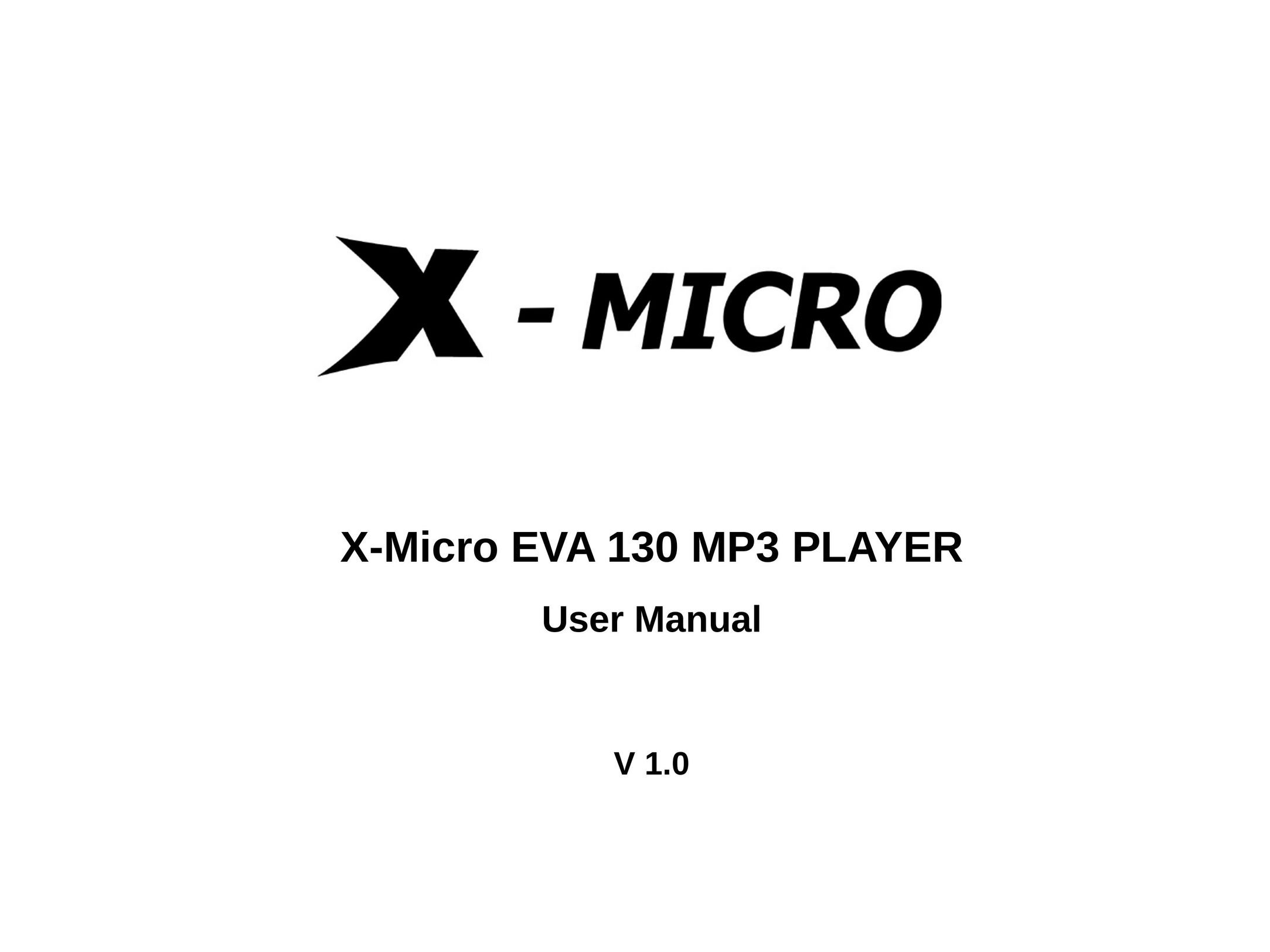 X-Micro Tech. EVA 130 MP3 Player User Manual