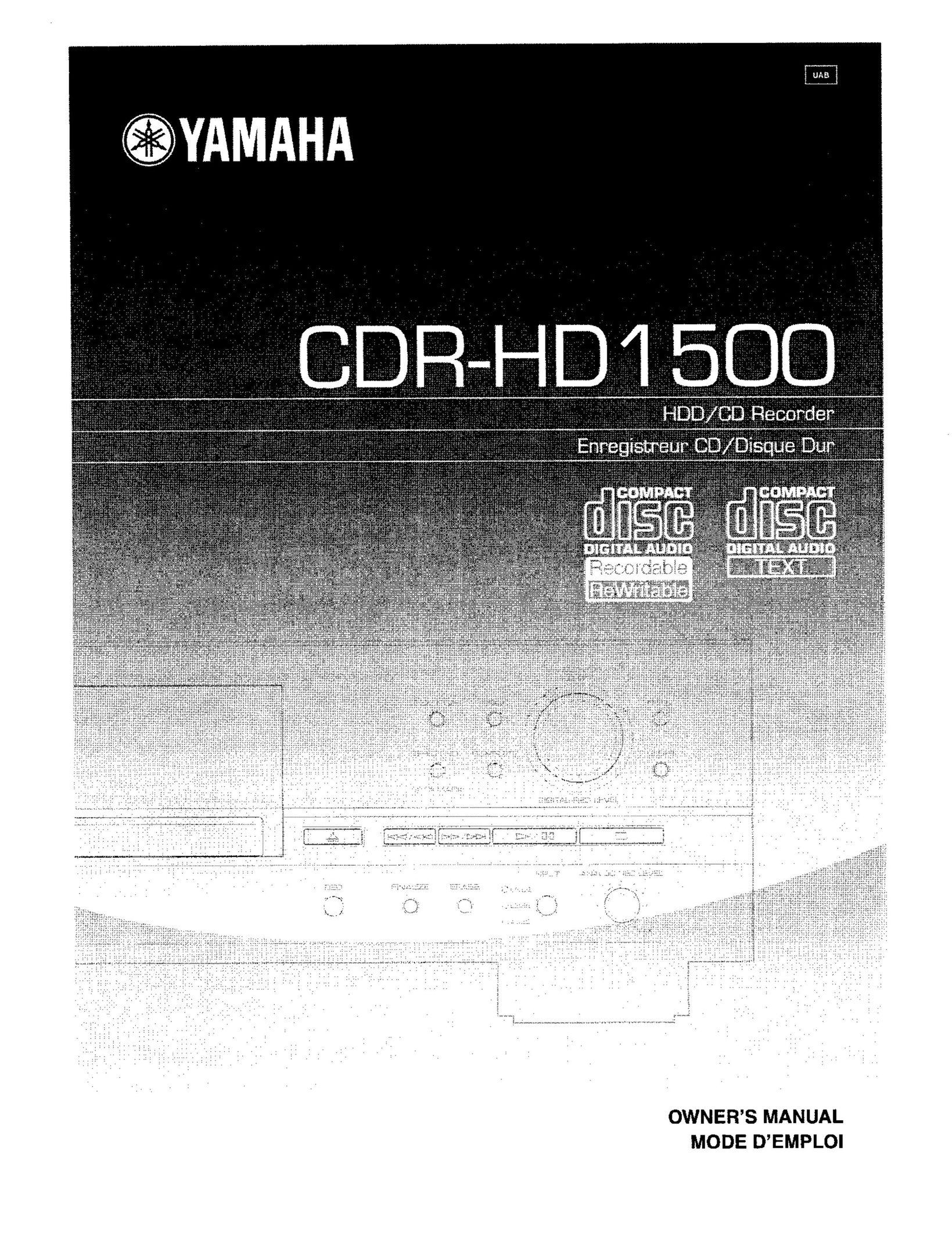 Yamaha CDR-HD1500 MP3 Player User Manual