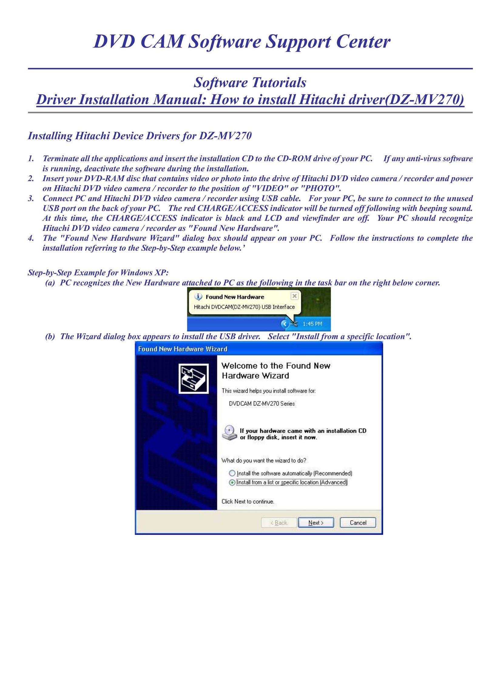 Hitachi hitachi driver MP3 Player Accessories User Manual