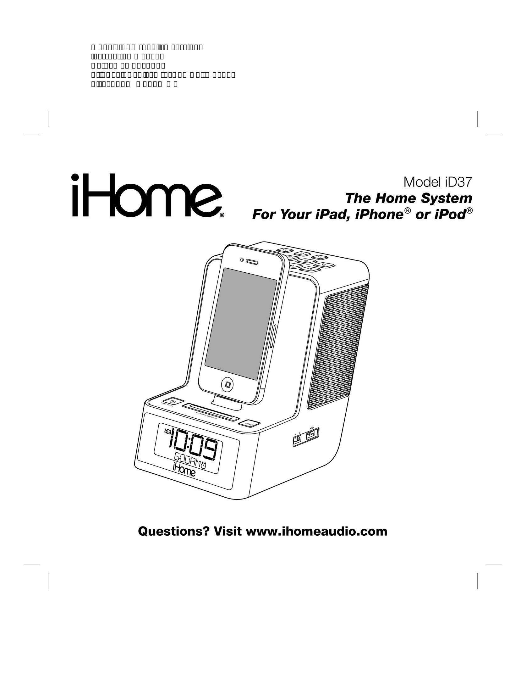 iHome ID37 MP3 Player Accessories User Manual