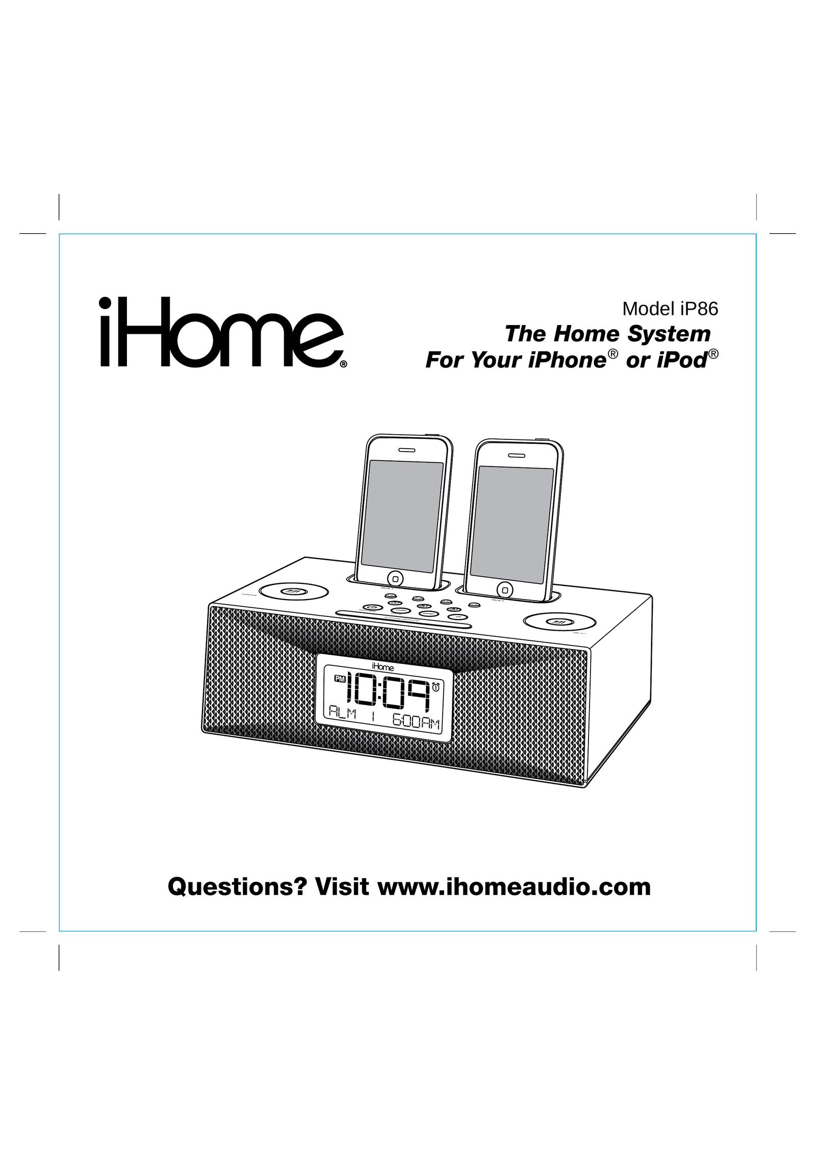 iHome IP86 MP3 Player Accessories User Manual