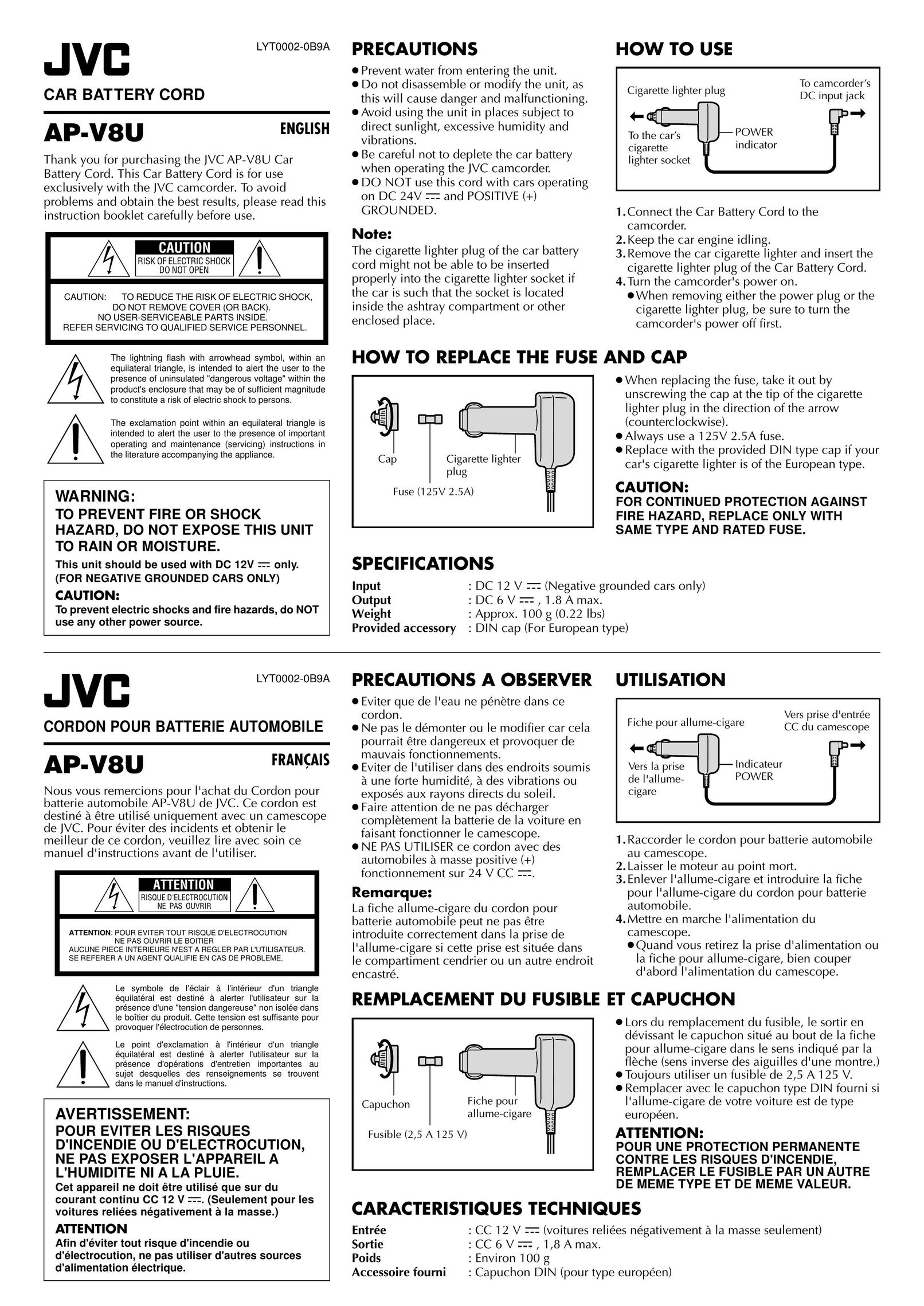 JVC LYT0002-0B9A MP3 Player Accessories User Manual