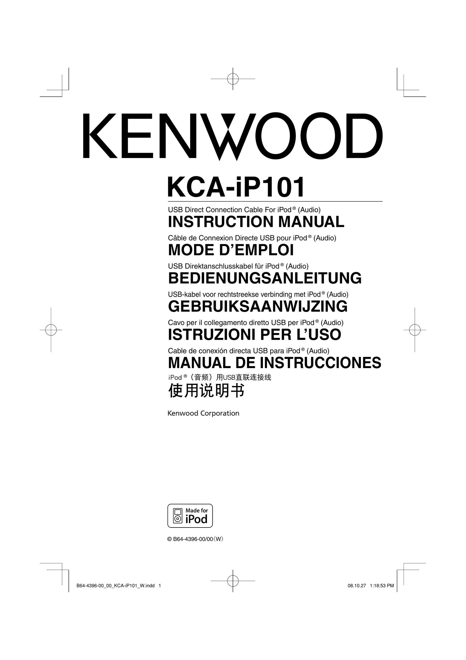Kenwood KCA-iP101 MP3 Player Accessories User Manual