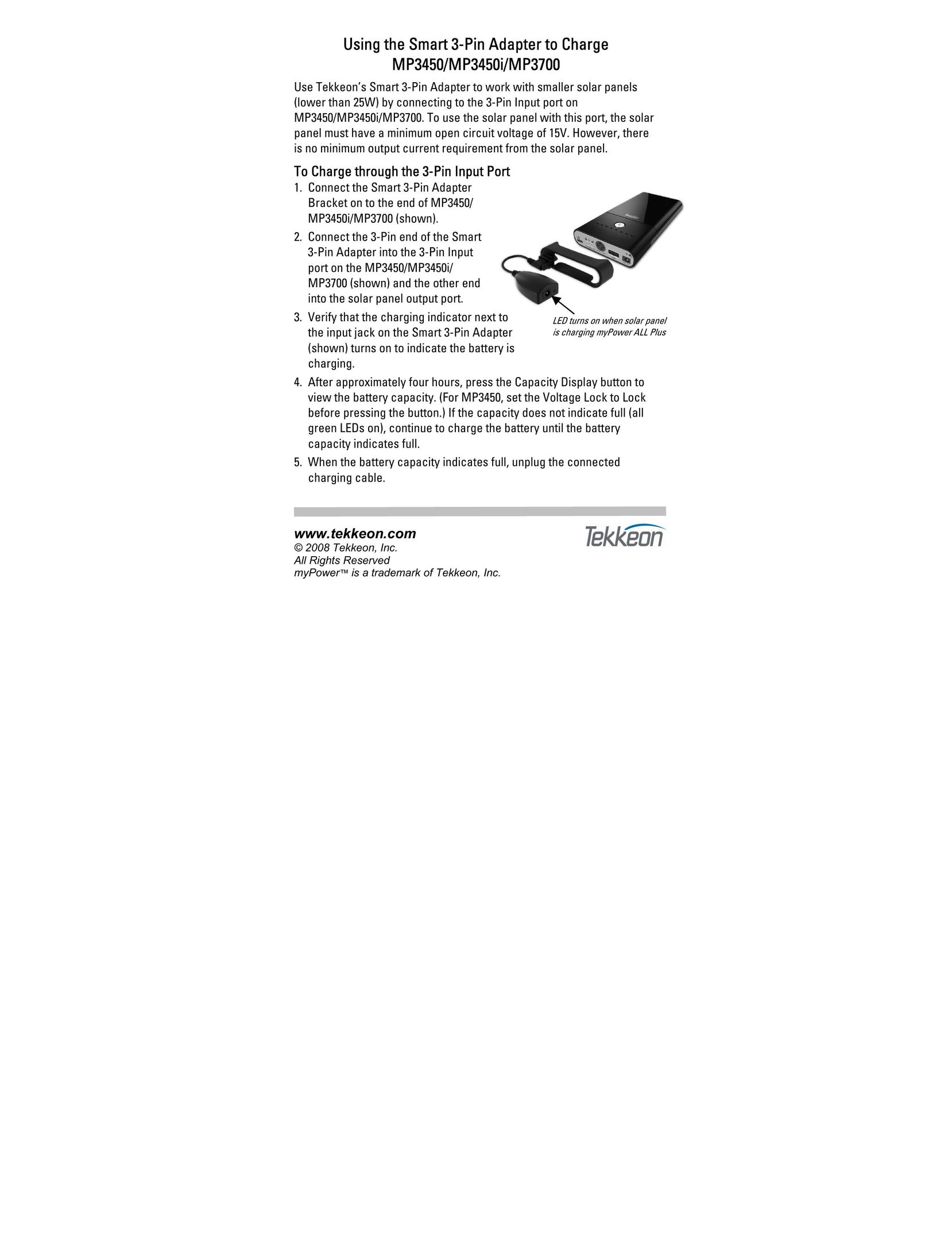 Tekkeon MP3450I MP3 Player Accessories User Manual
