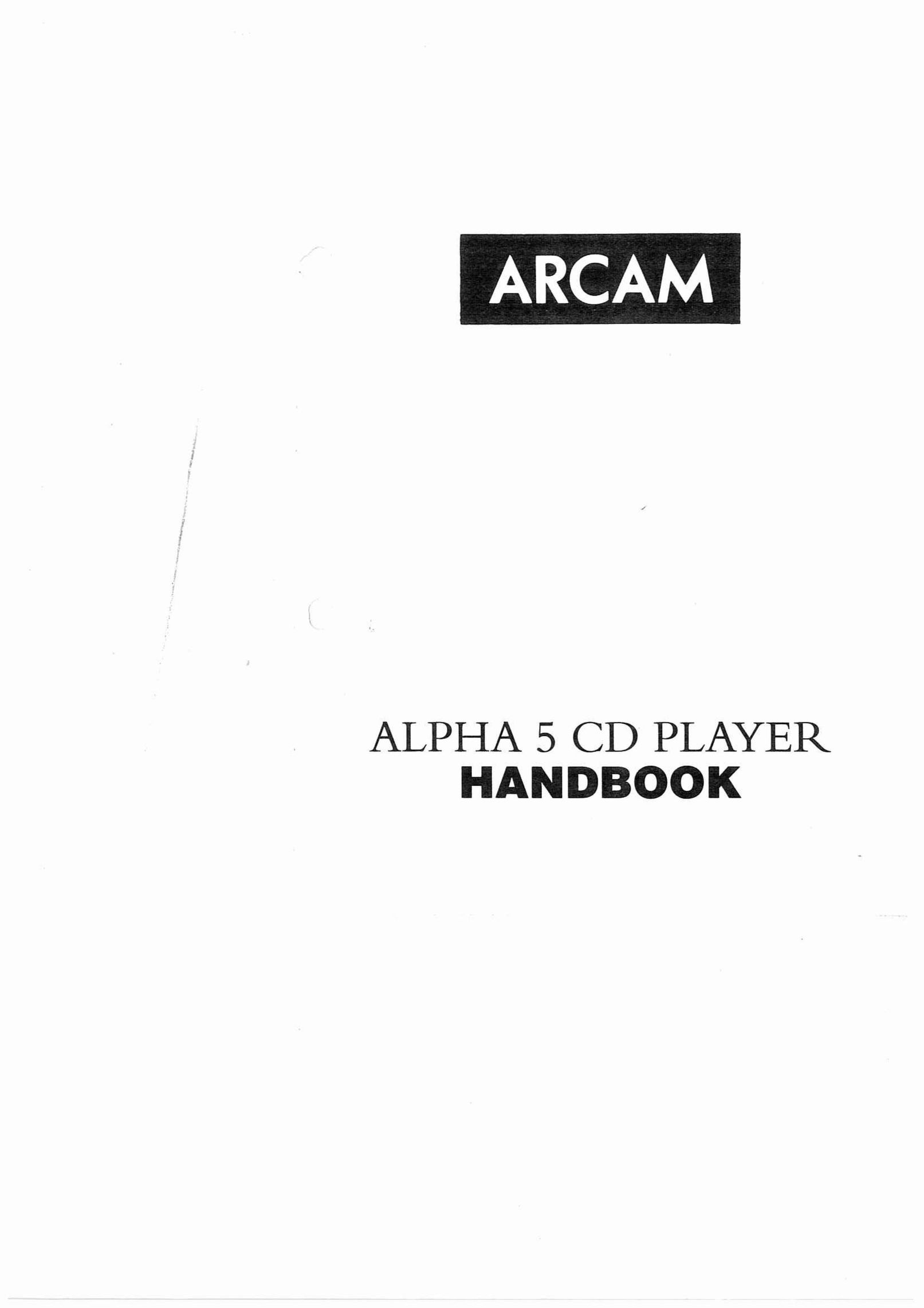Arcam Alpha 5 Portable CD Player User Manual