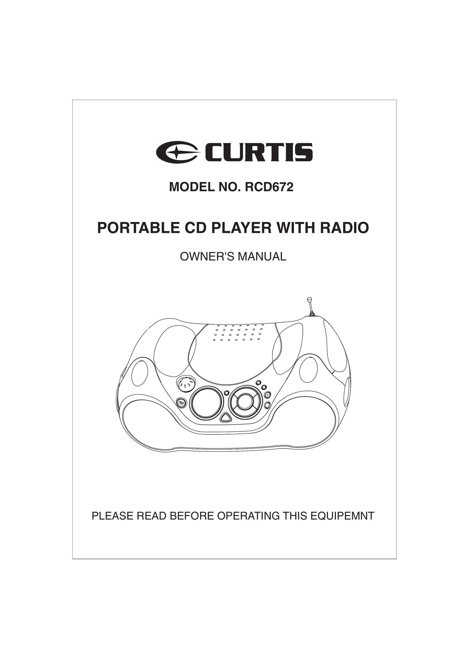 Curtis RCD672 Portable CD Player User Manual