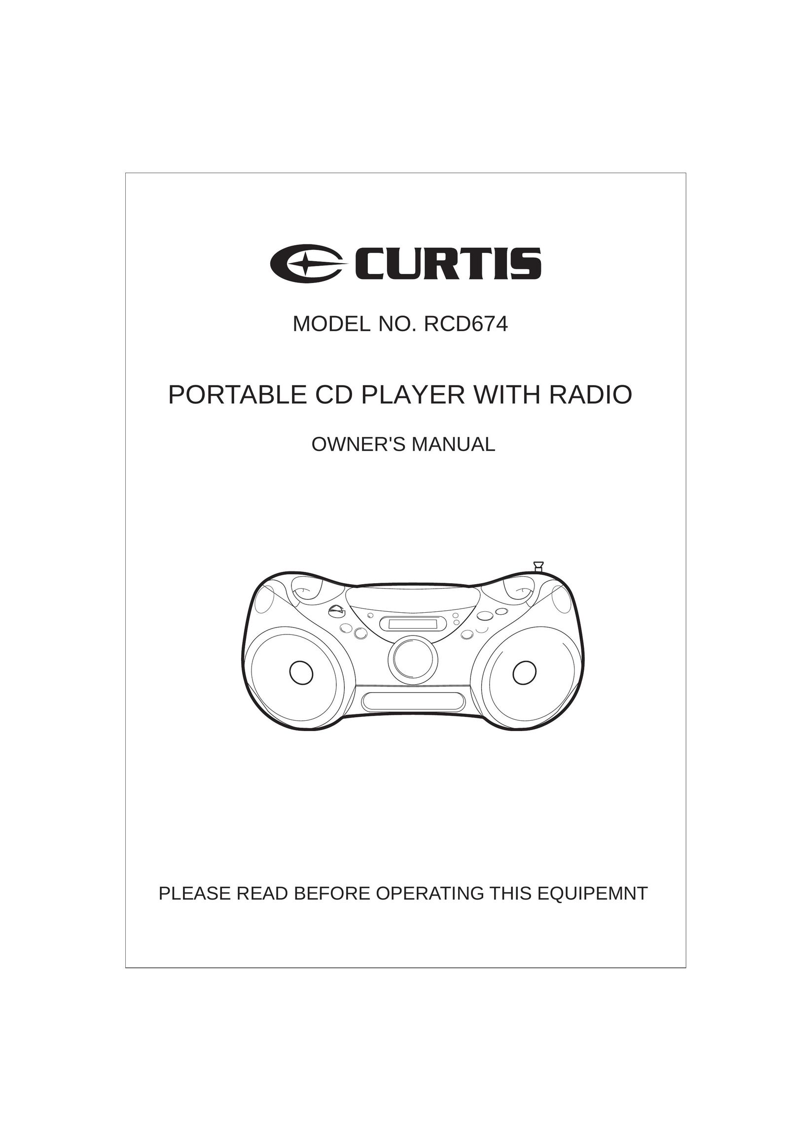 Curtis RCD674 Portable CD Player User Manual
