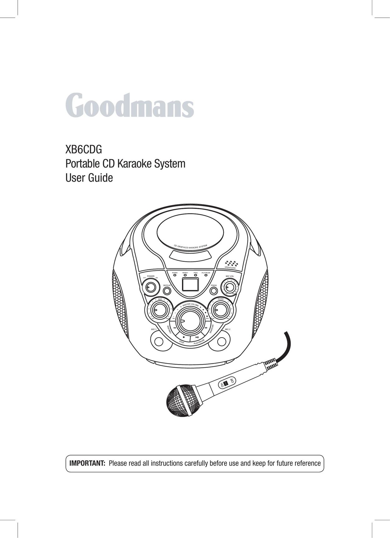 Goodmans XB6CDG Portable CD Player User Manual