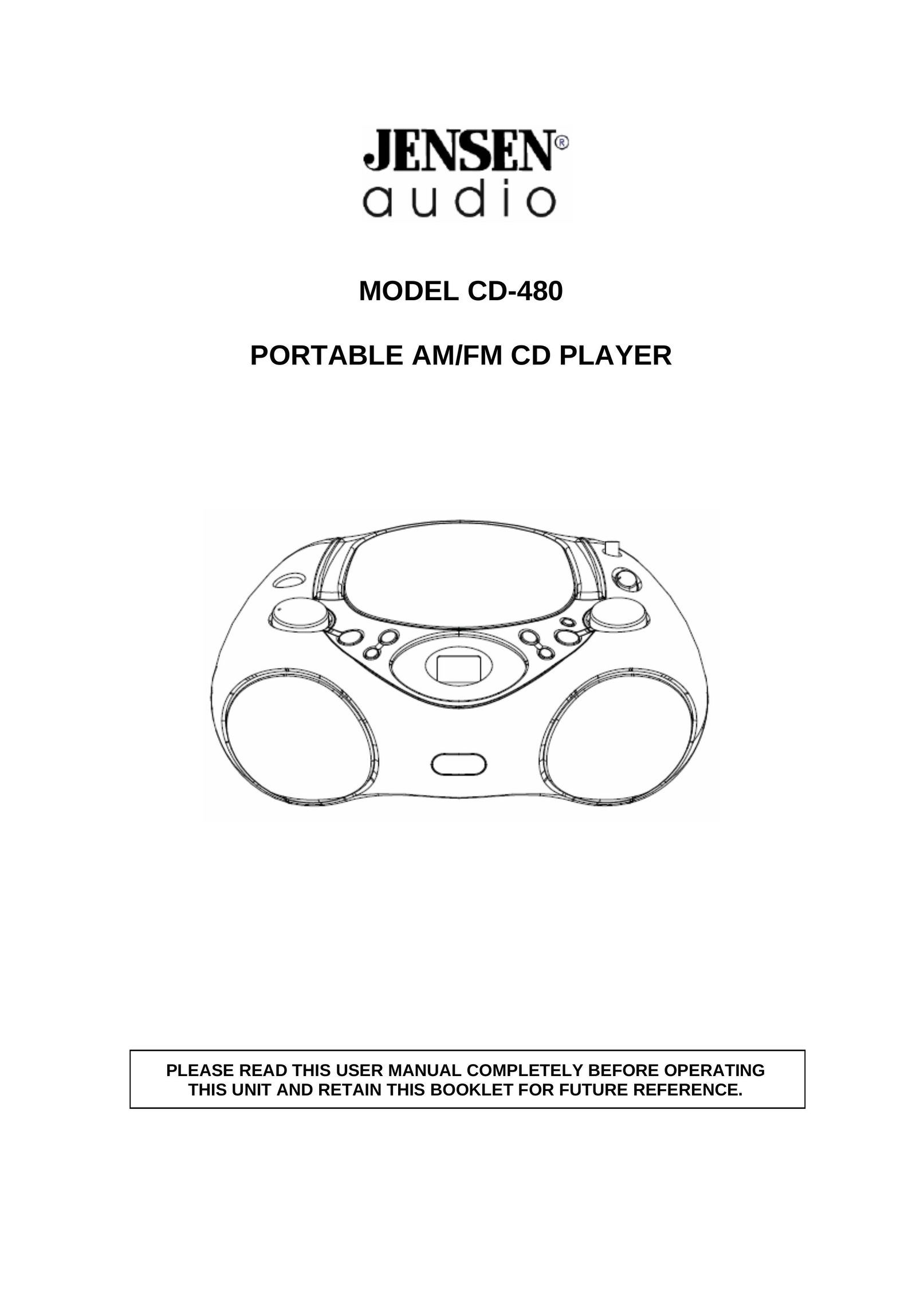 Jensen CD-480 Portable CD Player User Manual