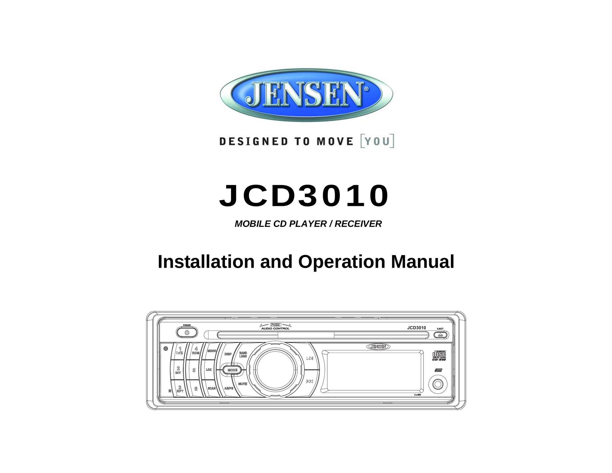Jensen JCD3010 Portable CD Player User Manual