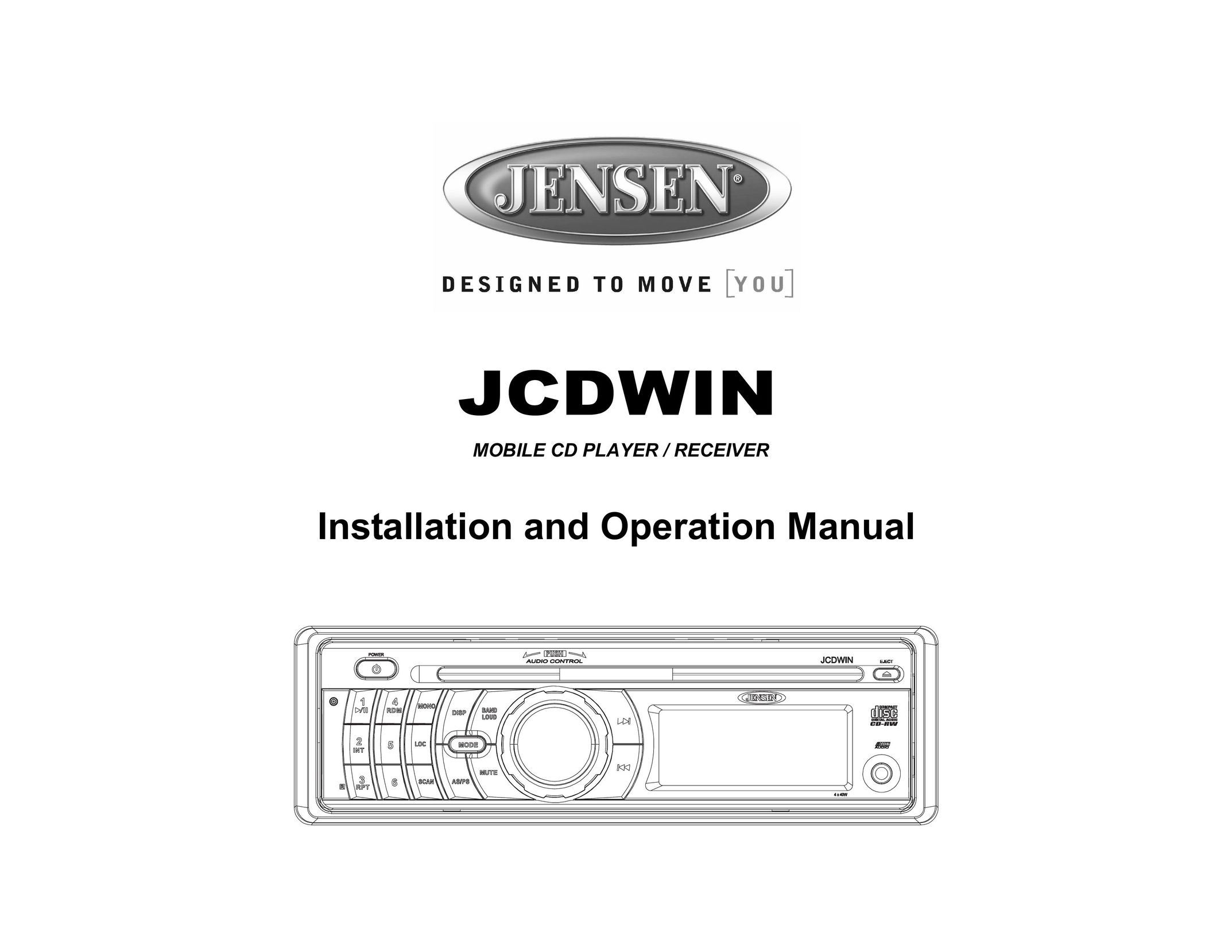 Jensen JCDWIN Portable CD Player User Manual