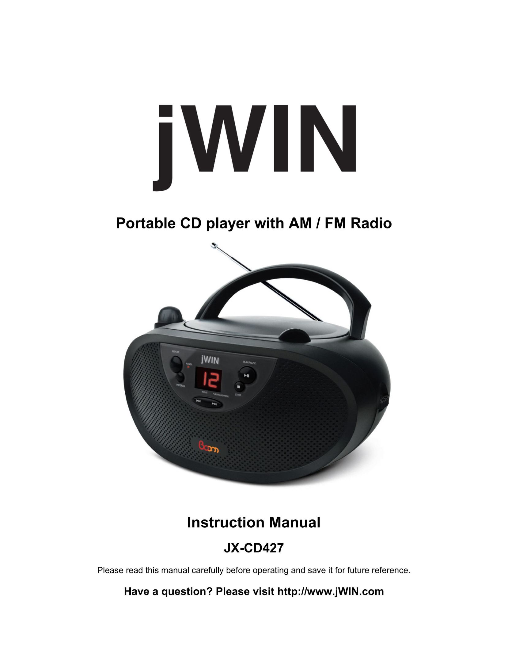 Jwin JX-CD427 Portable CD Player User Manual