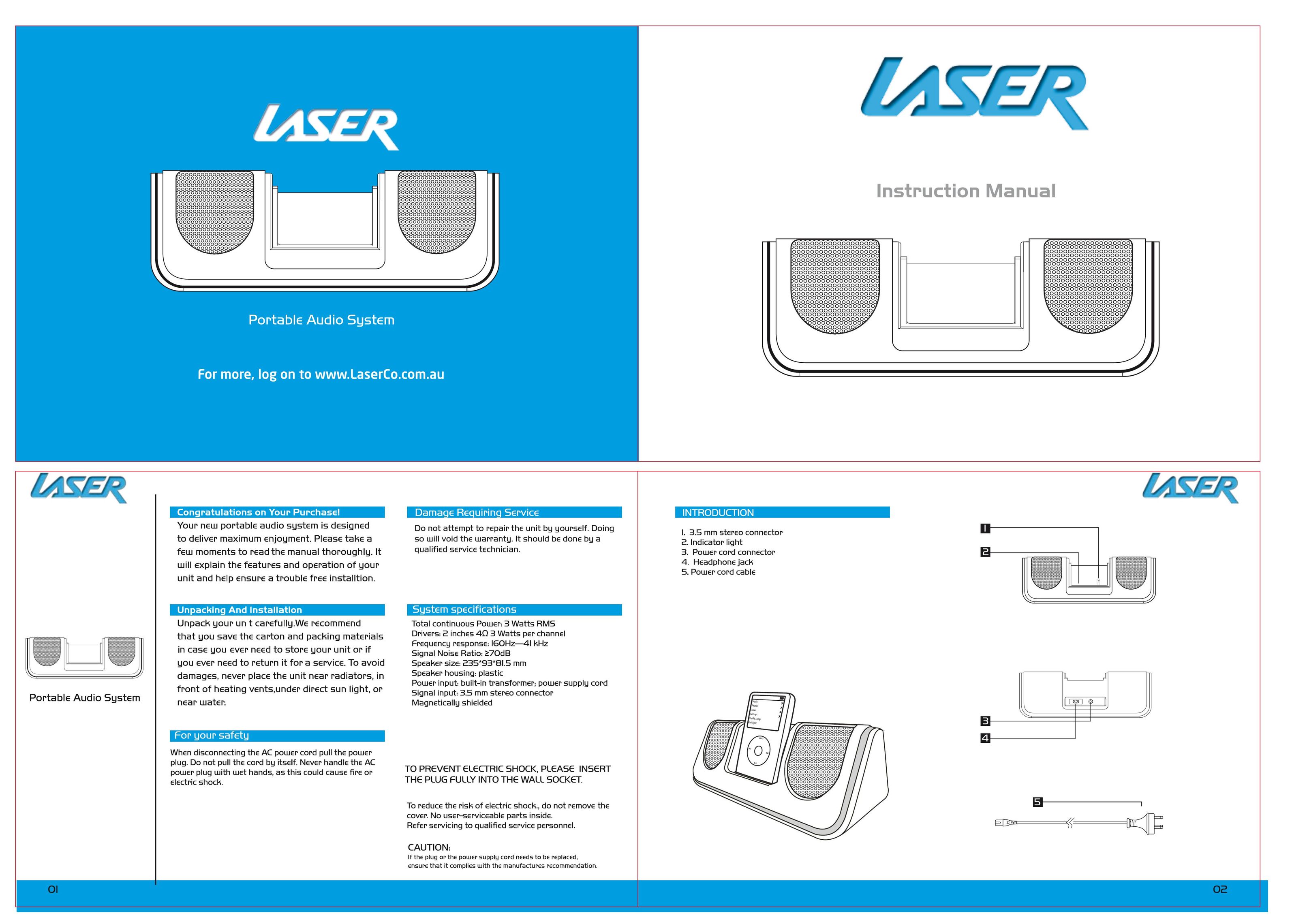 Laser SPK-Q14PBD Portable CD Player User Manual