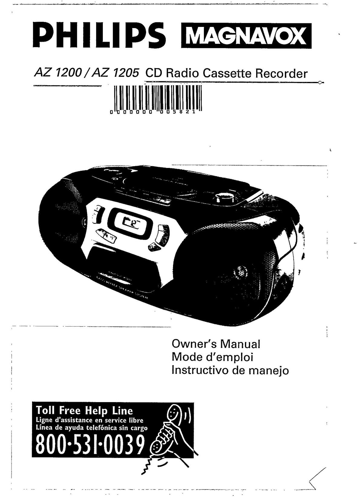Magnavox AZ 1200 Portable CD Player User Manual