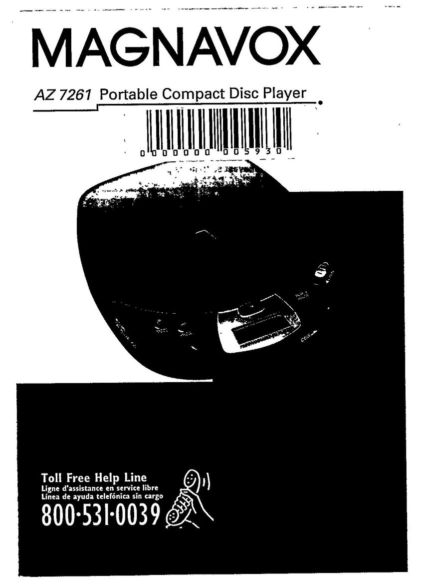 Magnavox AZ 7261 Portable CD Player User Manual