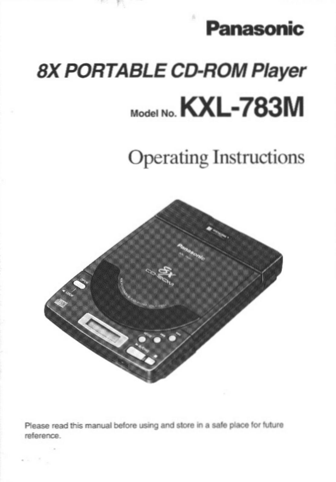 Panasonic KXL-783M Portable CD Player User Manual
