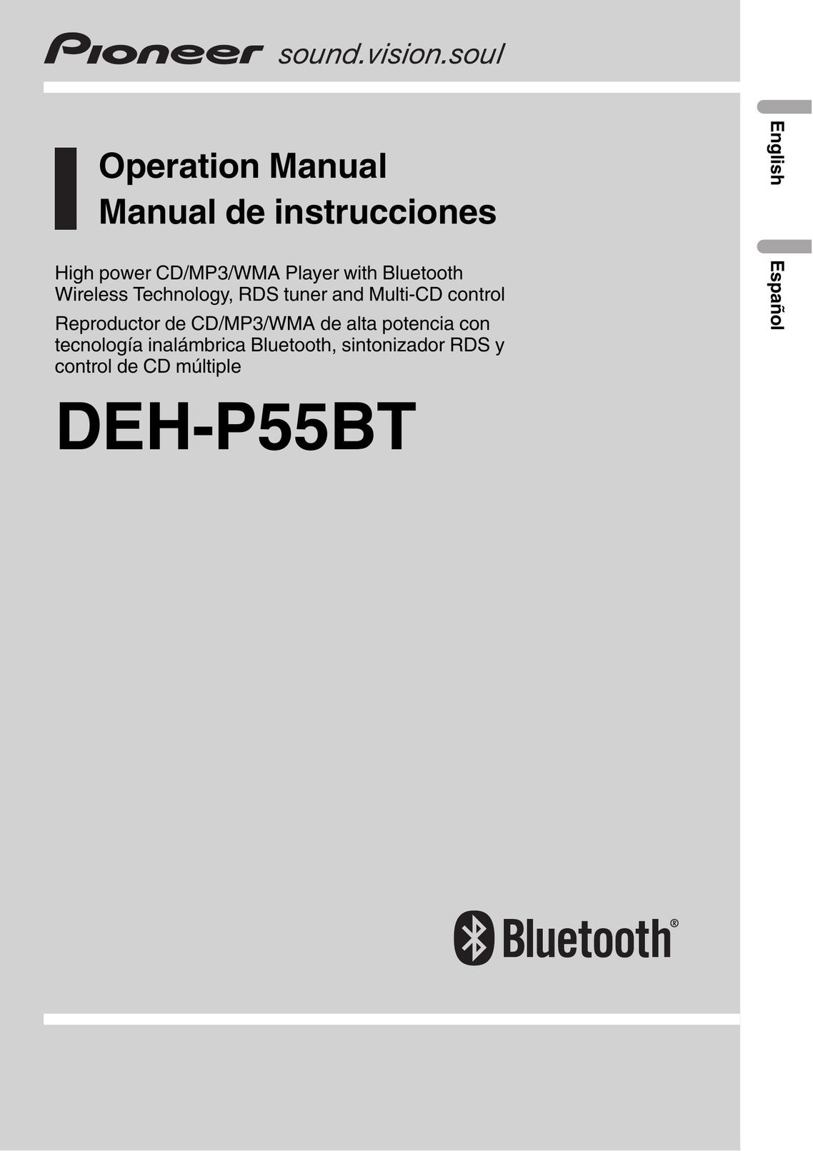 Pioneer DEH-P55BT Portable CD Player User Manual