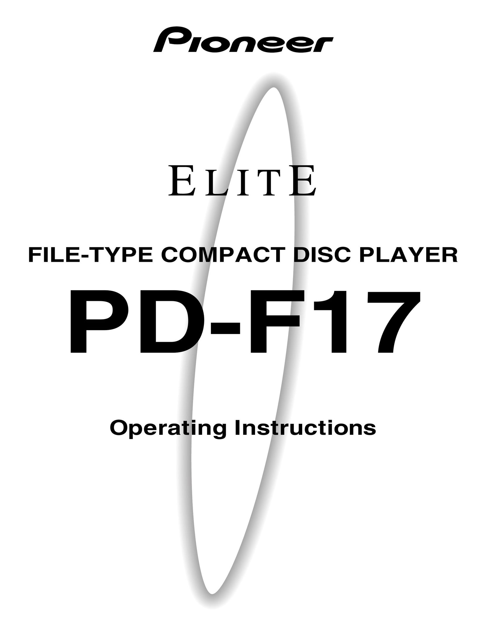 Pioneer PD-F19PD-F17 Portable CD Player User Manual
