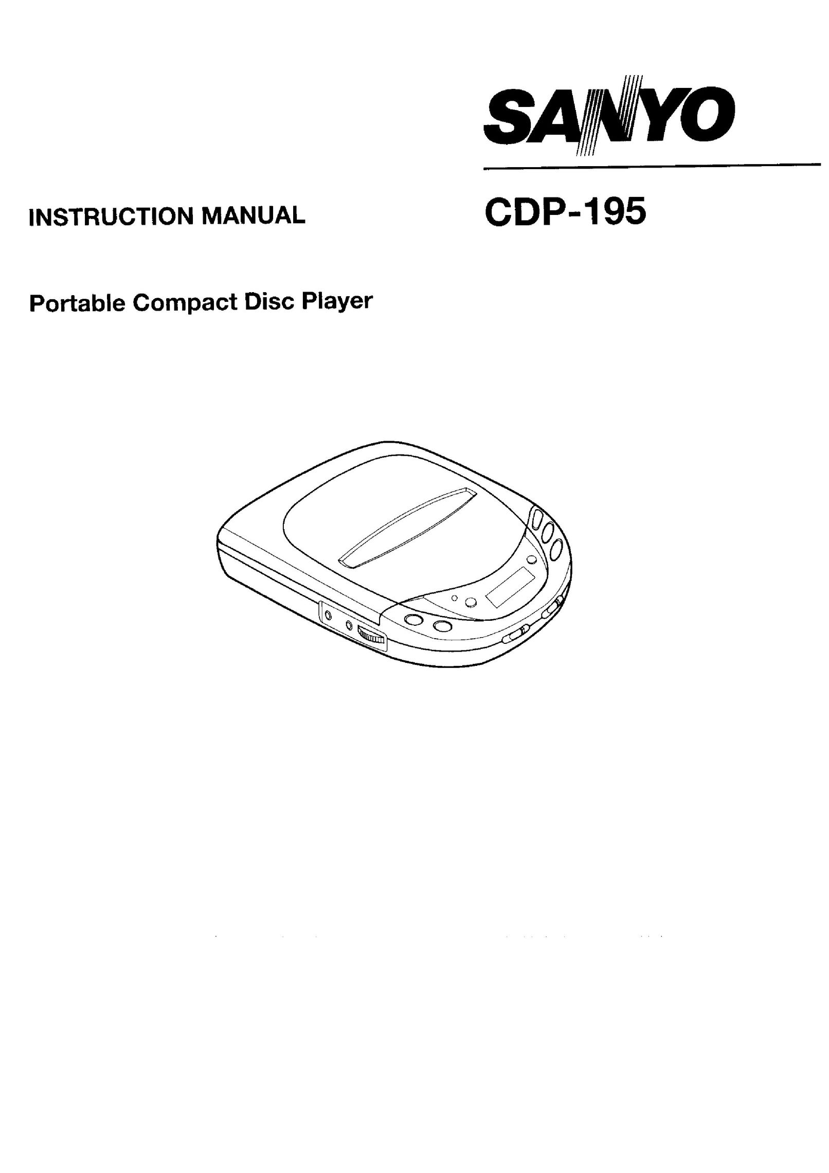 Sanyo cdp-195 Portable CD Player User Manual