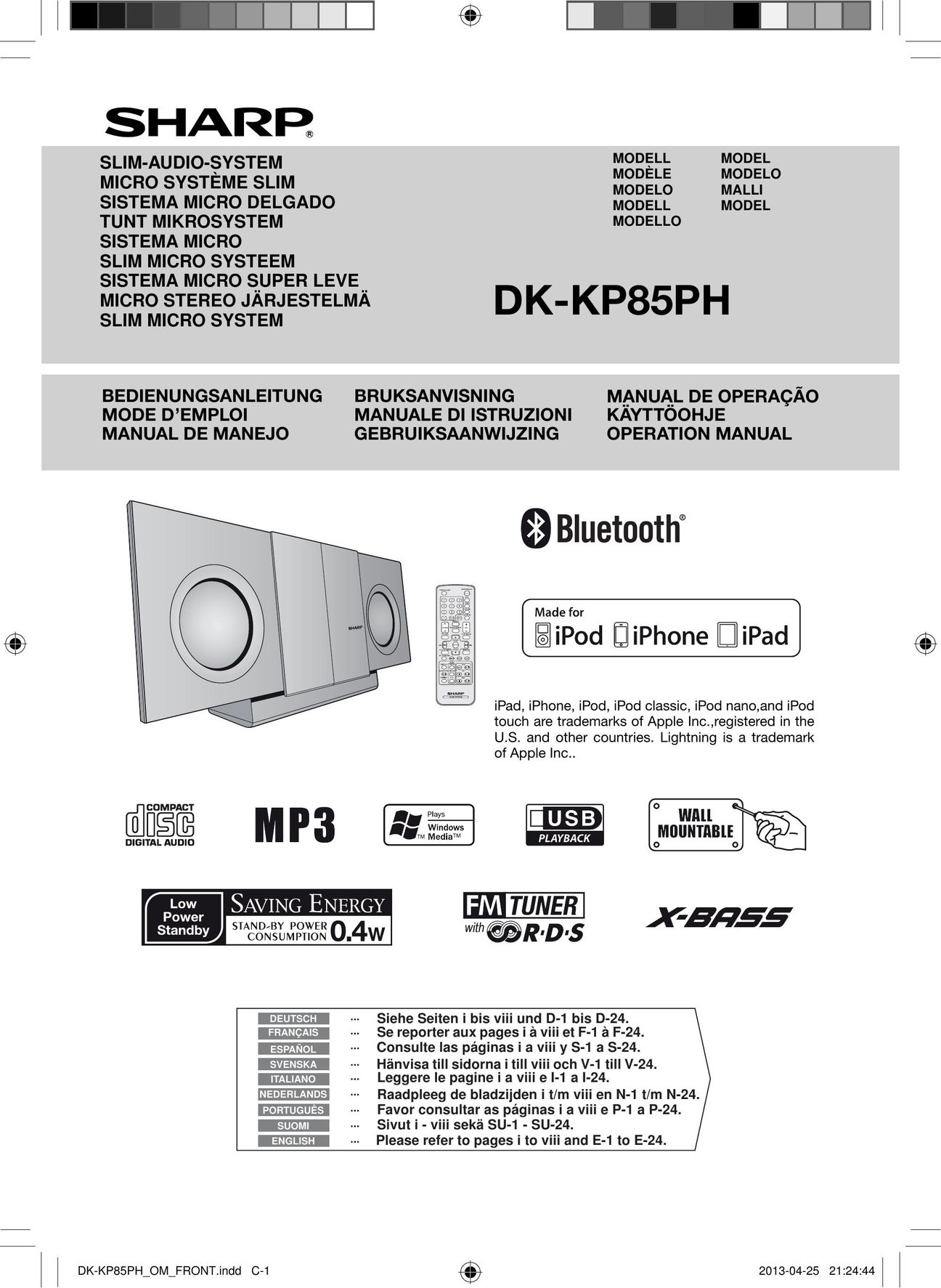 Sharp DK-KP85PH Portable CD Player User Manual