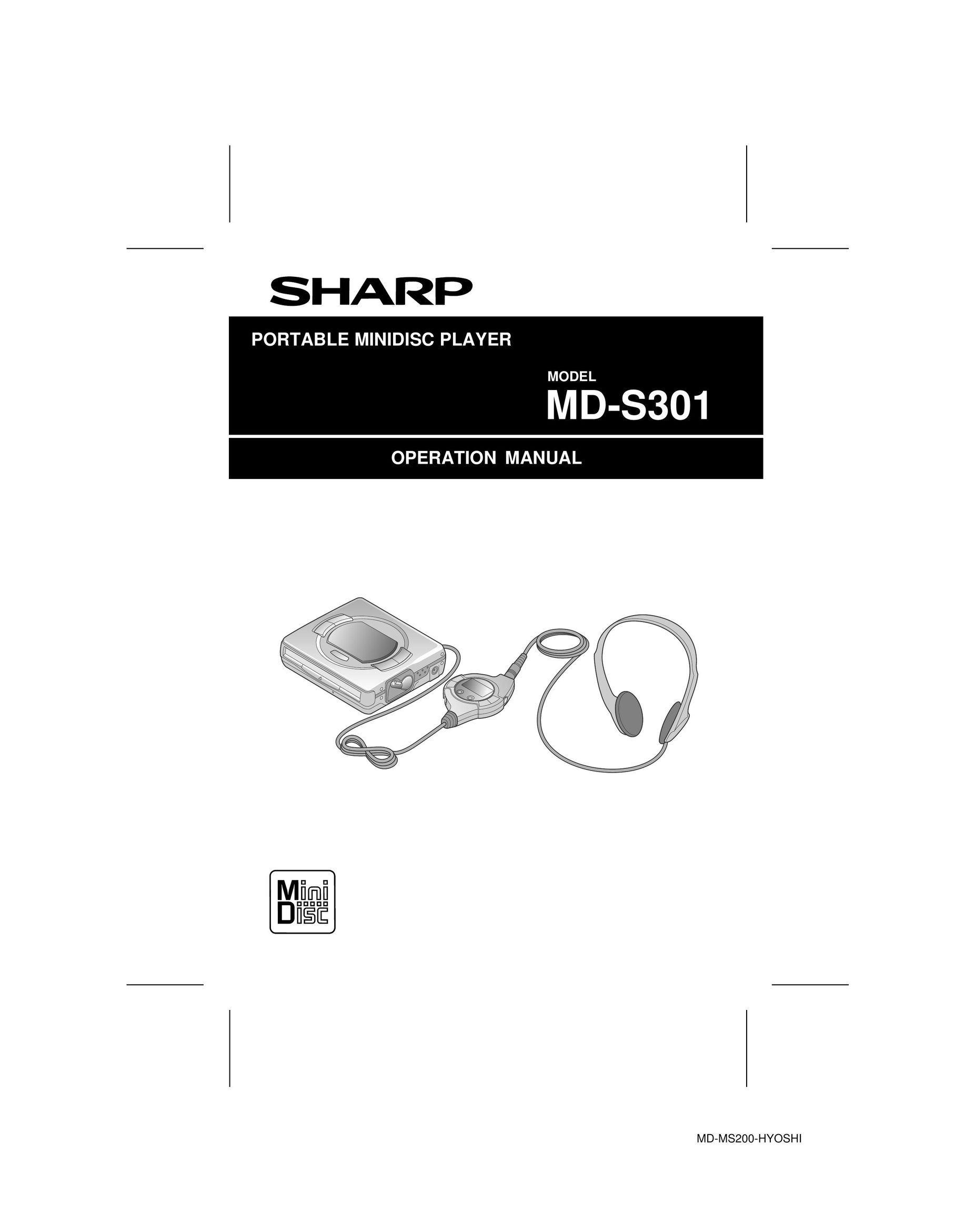 Sharp MD-S301 Portable CD Player User Manual