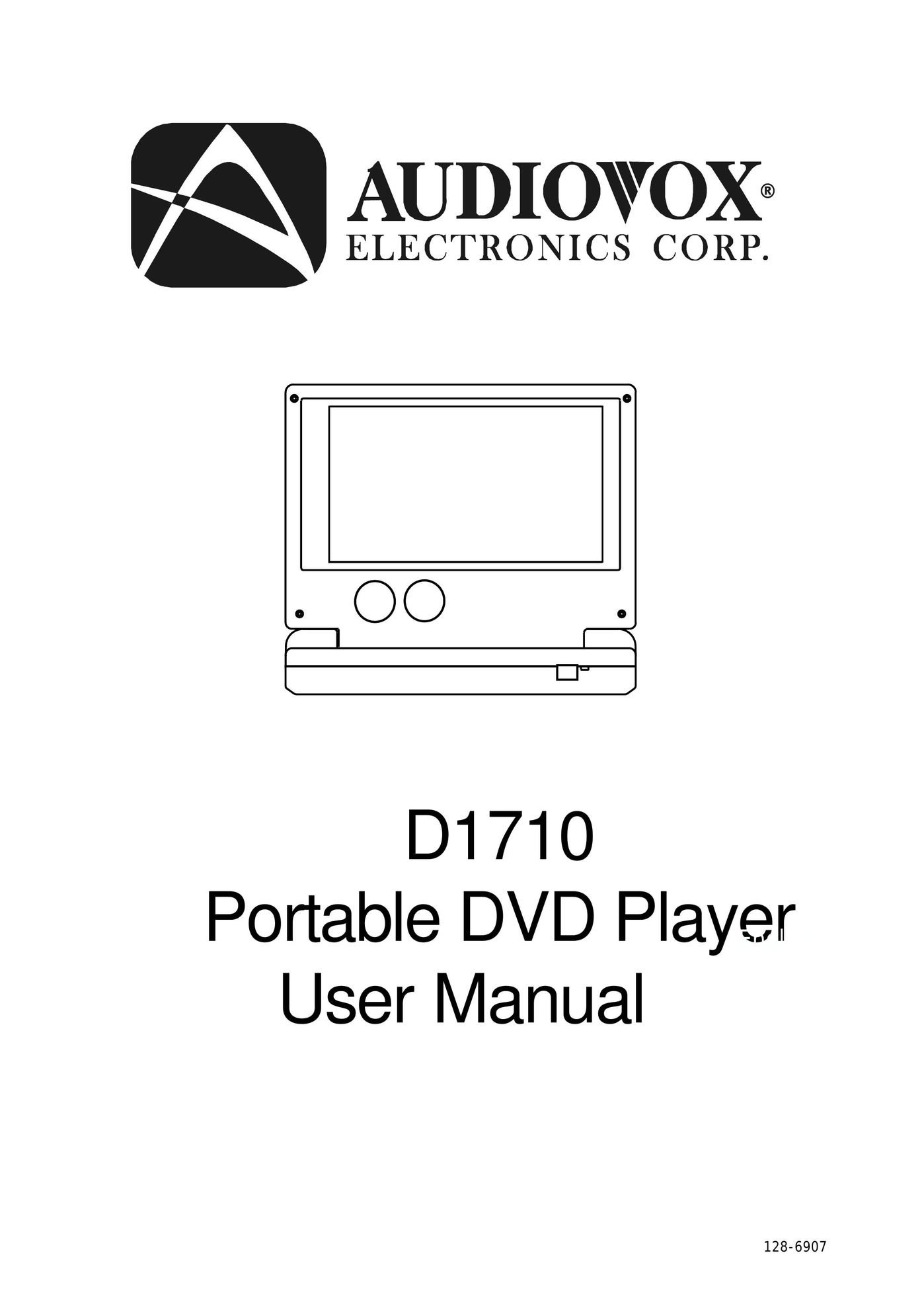 Audiovox D1710 Portable DVD Player User Manual