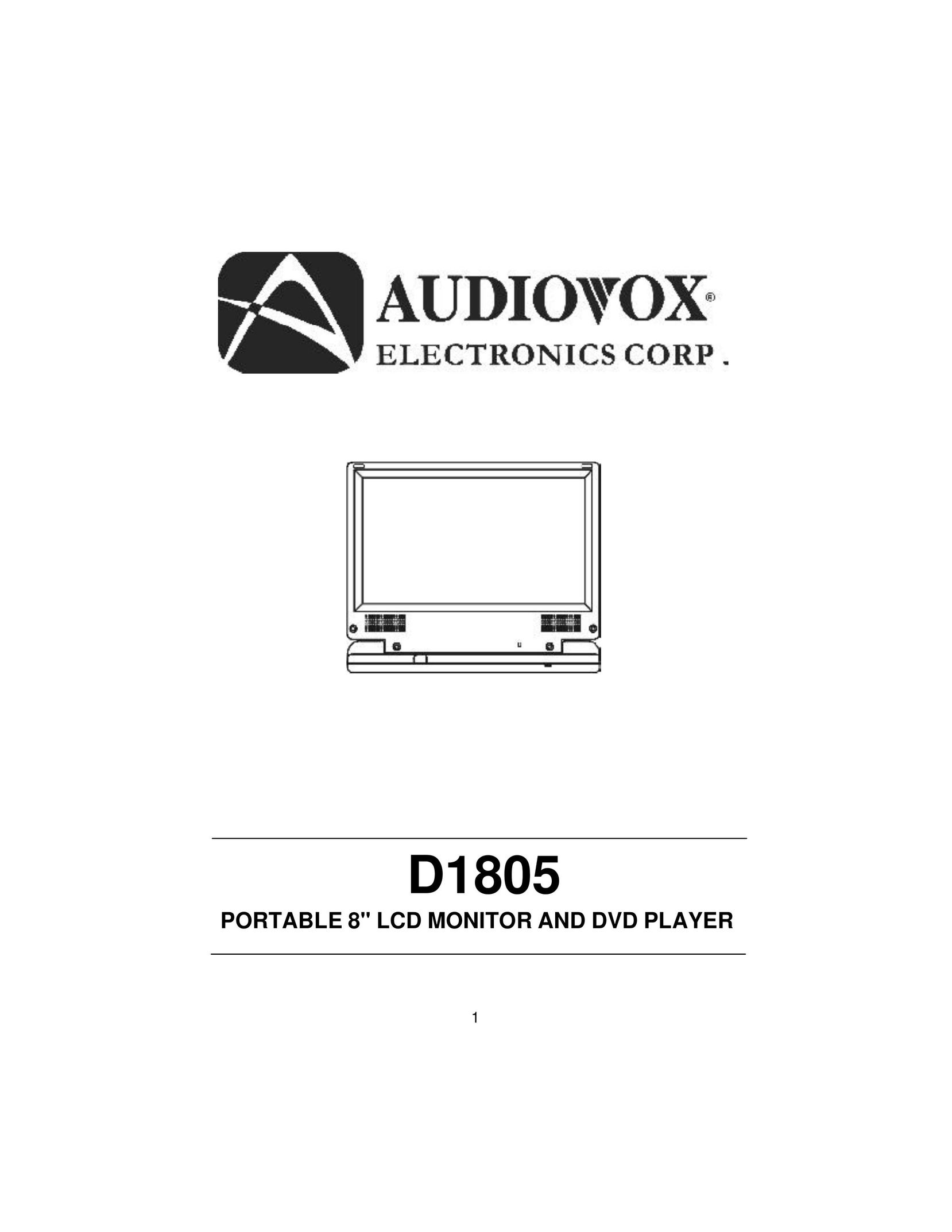 Audiovox D1805 Portable DVD Player User Manual
