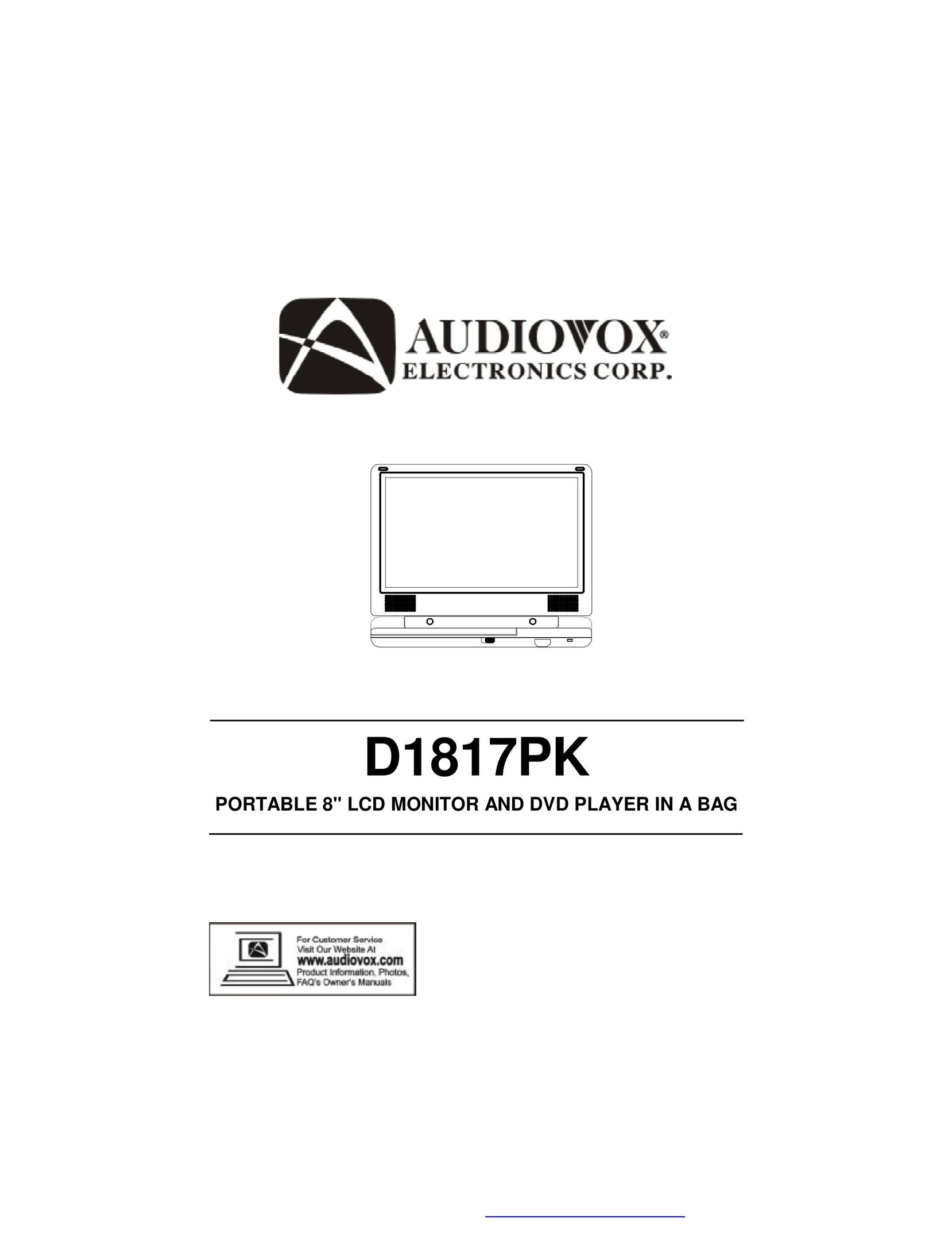 Audiovox D1817PK Portable DVD Player User Manual